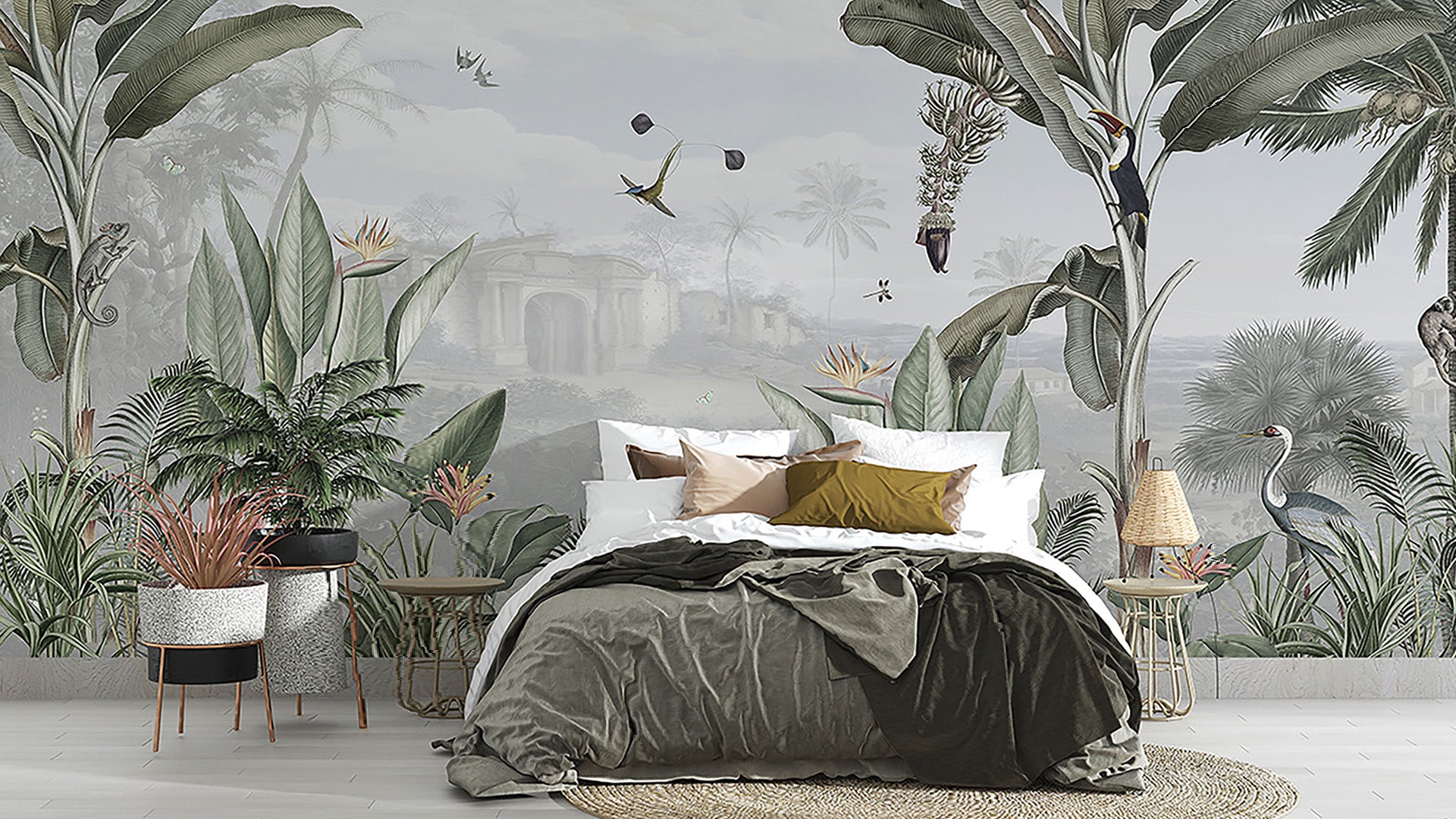 Jungle Wallpaper with A Tropical Haven of Flora and Fauna