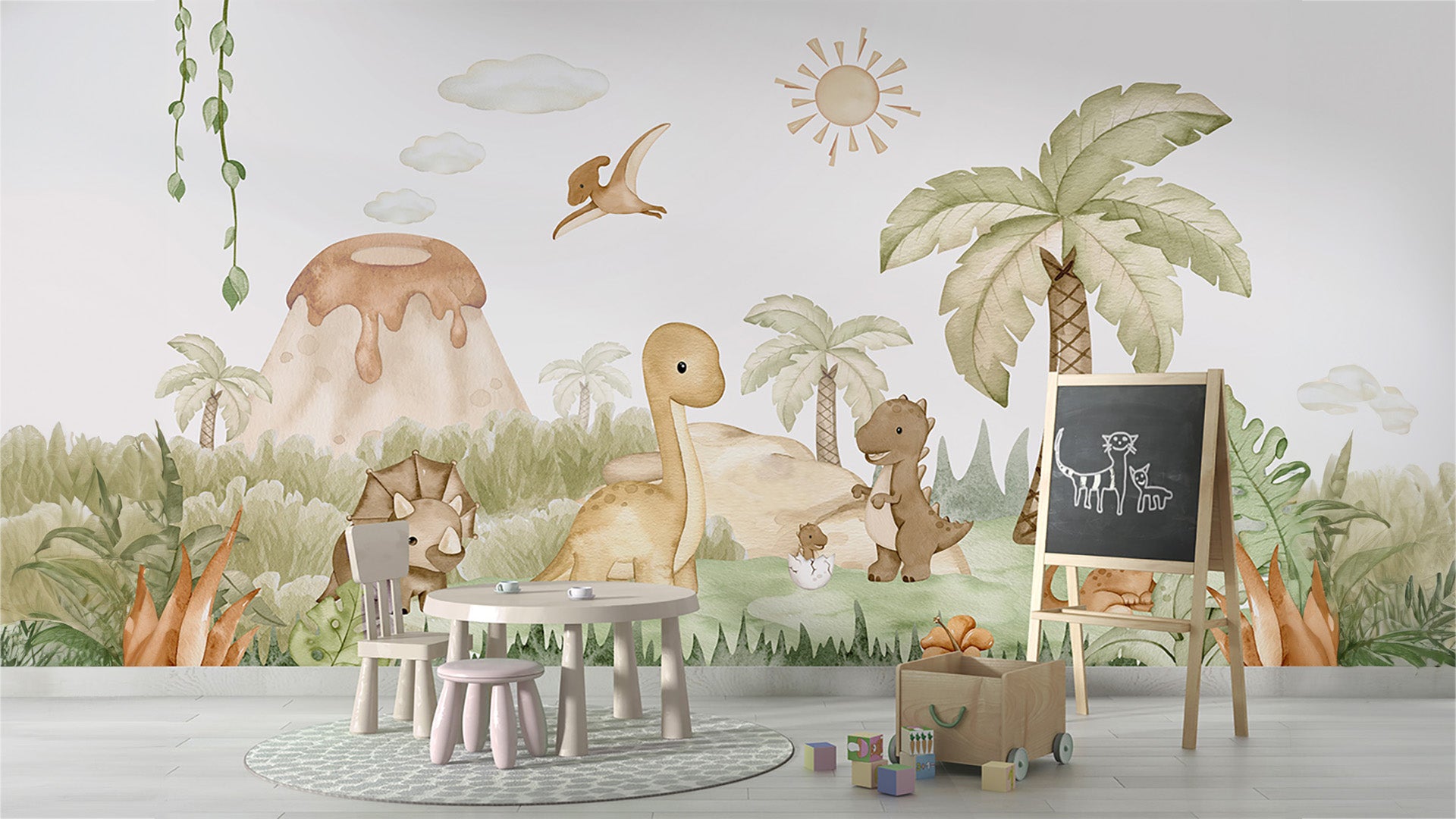 cartoon dinasaur wallpapaper for kids room