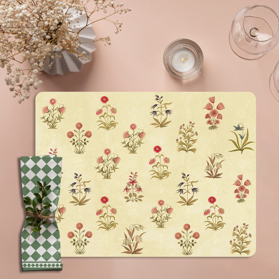 Botanical Bliss: Luxury Wooden Table Mat