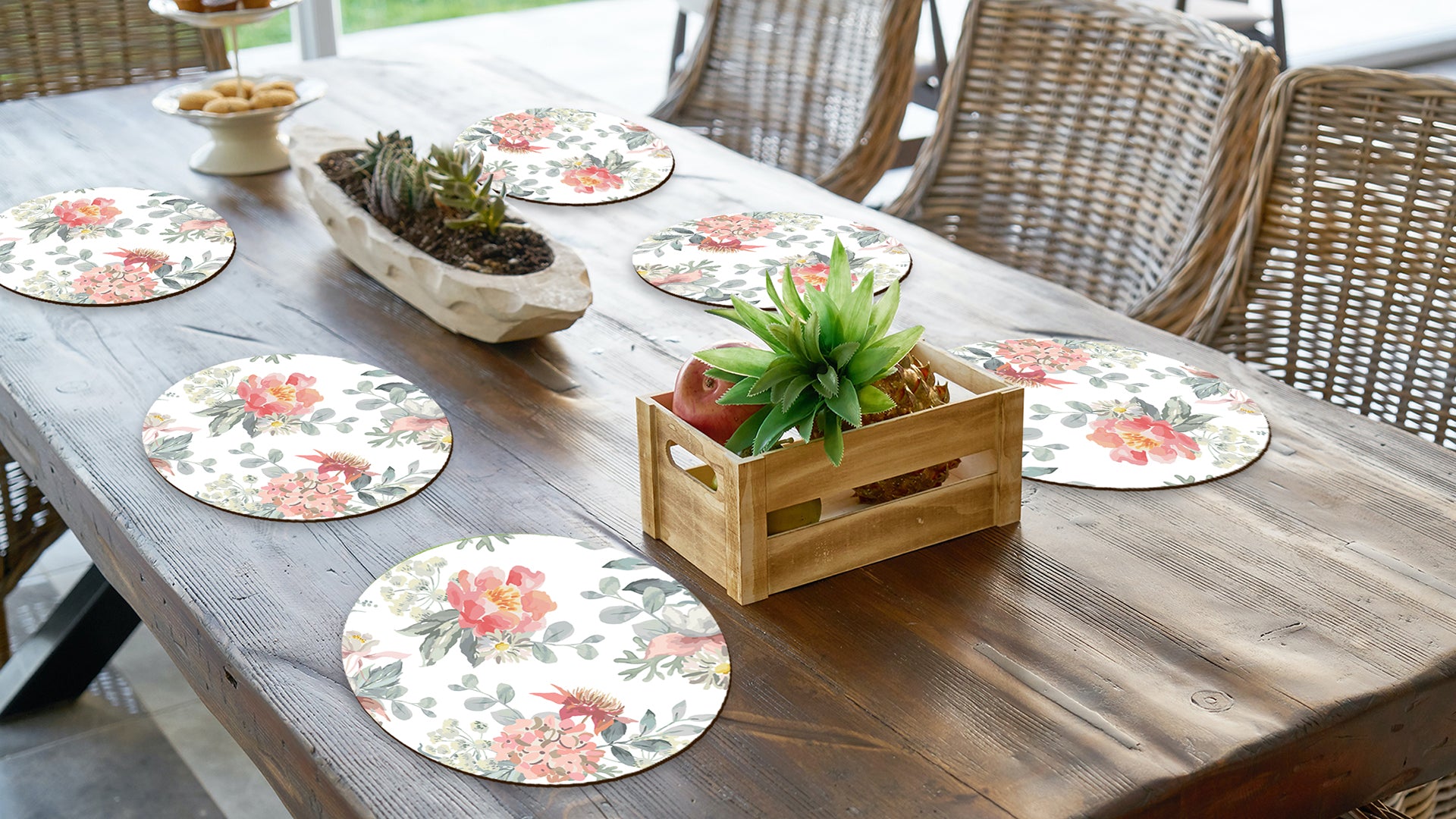 Vibrant Florals Premium Printed MDF Wooden Dining Table Mat