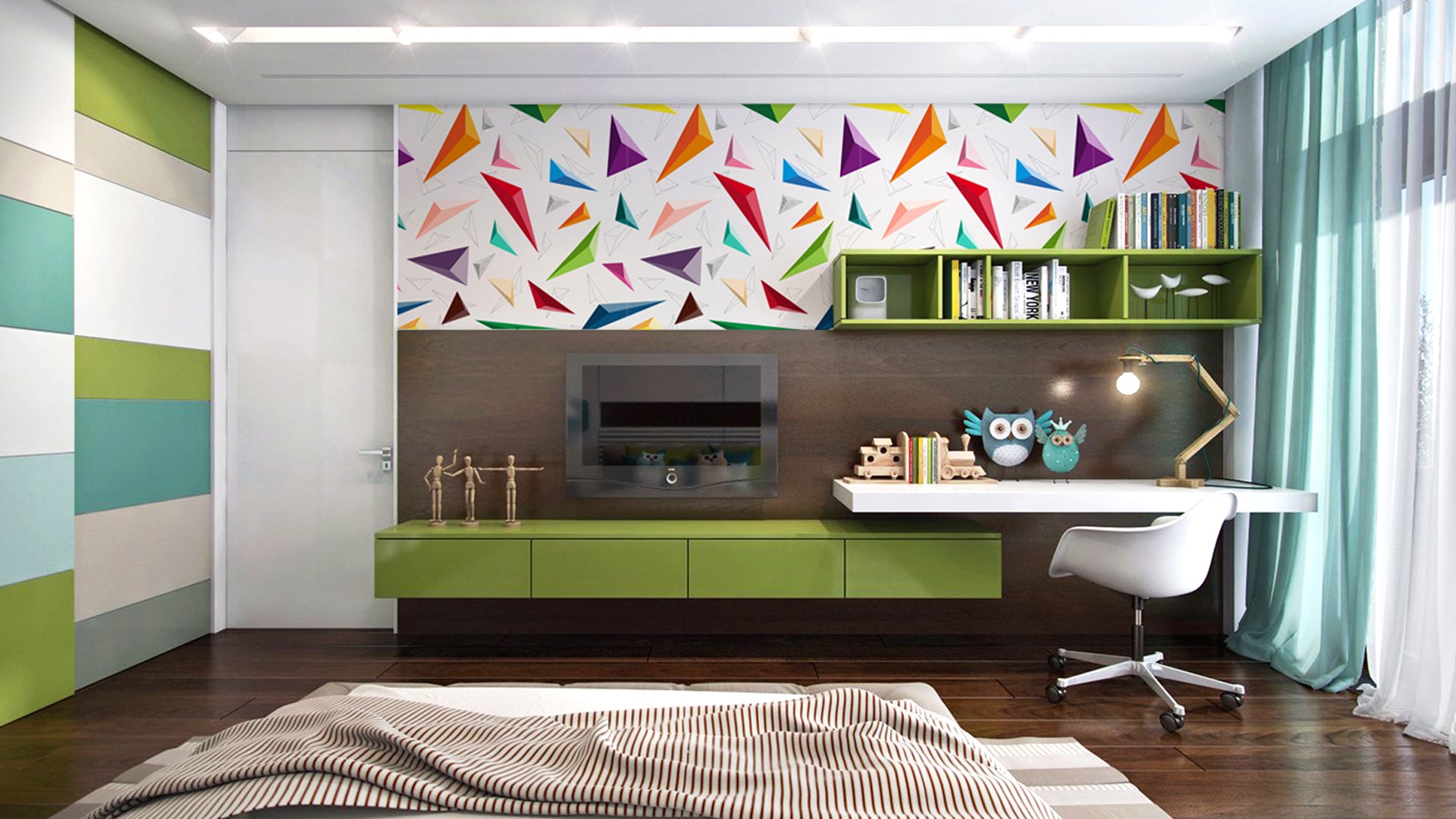 Triangles: Colorful Geometric Triangle Wallpaper