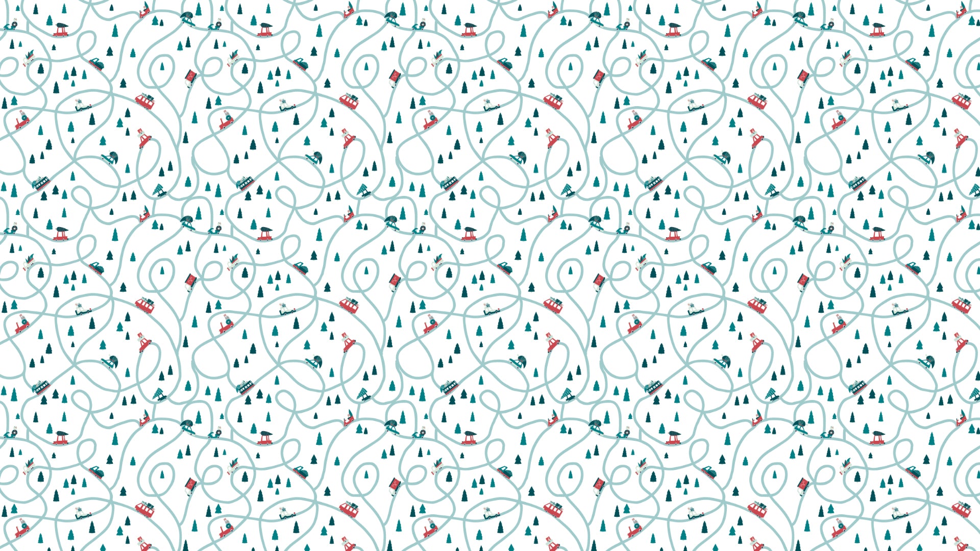 Meandering: Winter Wonderland Design Pattern Wallpaper