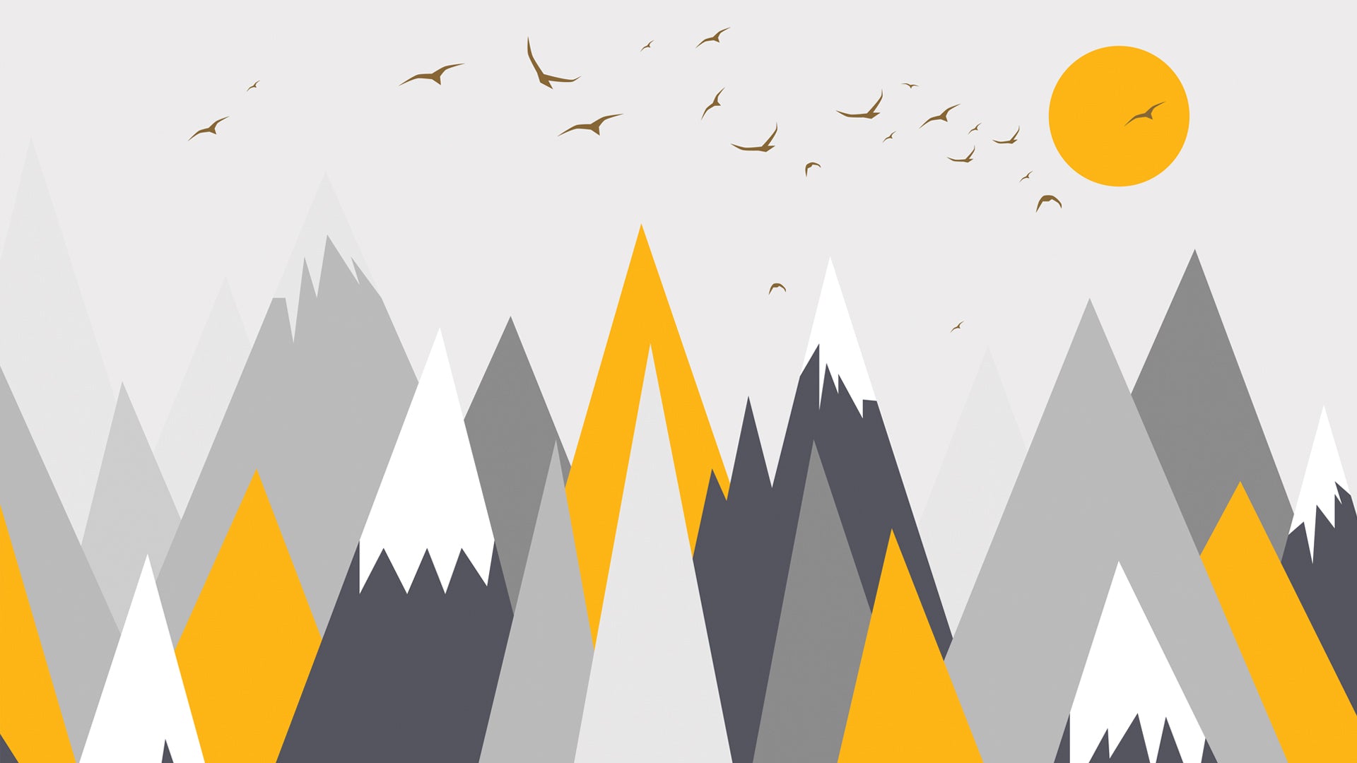 Pinnacle: Scenic Wallpaper With Mountains & Birds