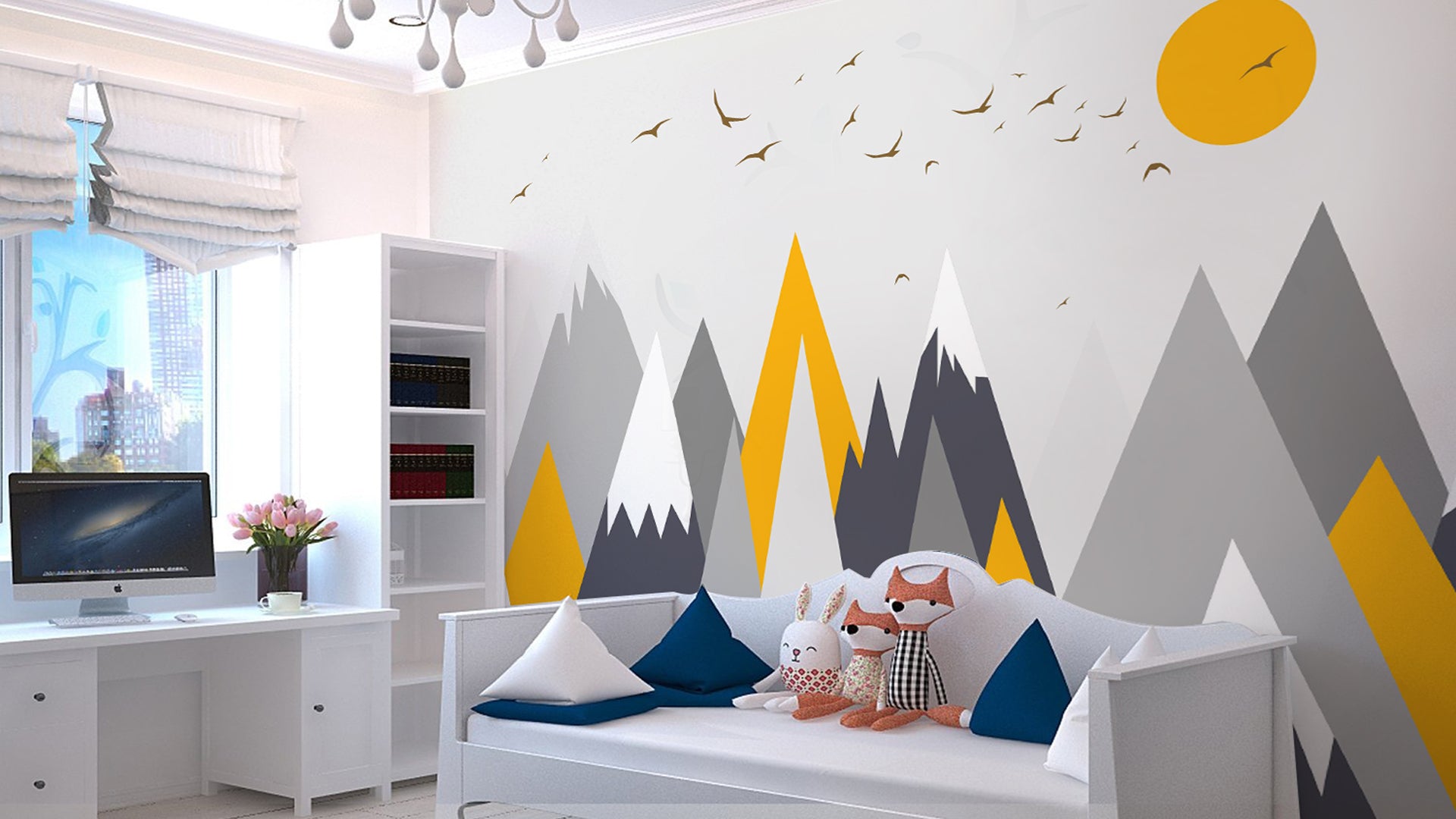 Pinnacle: Scenic Wallpaper With Mountains & Birds