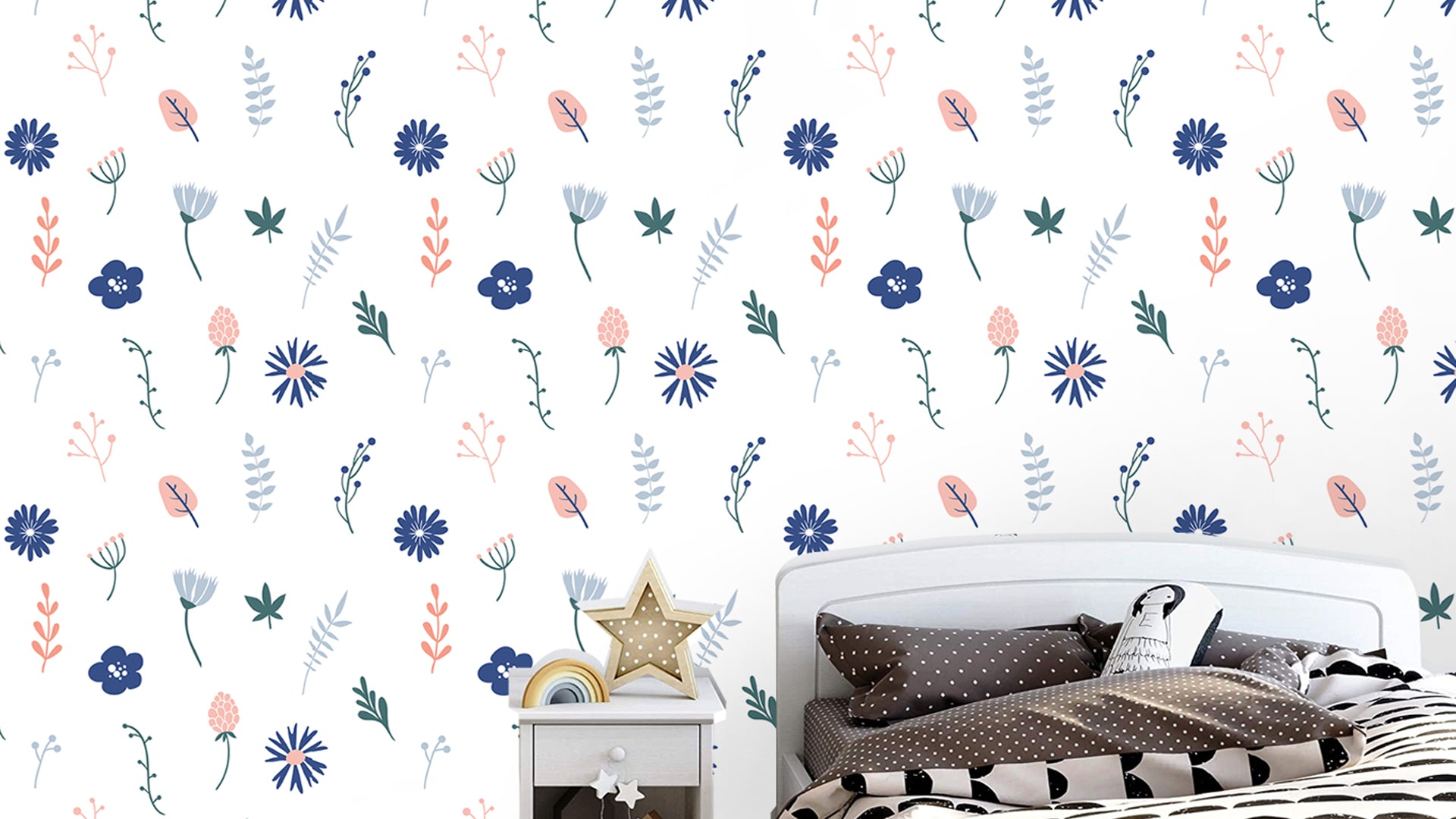 Vibrant Flowers Wallpaper For Kids Room