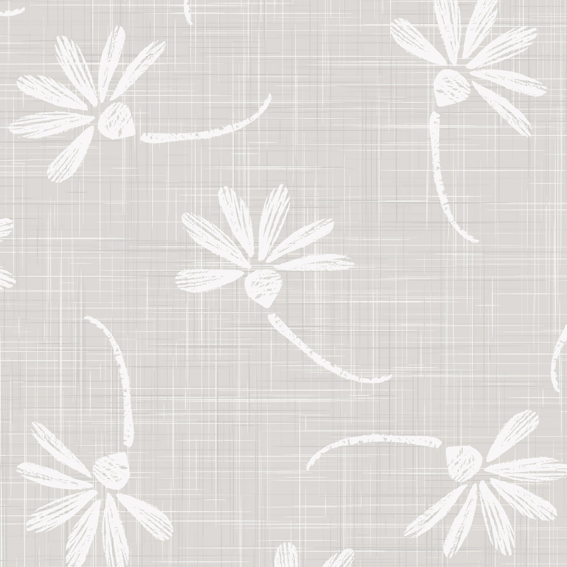 French Daisy: White Daisy Floral Pattern On A Soft Beige Textured Background.