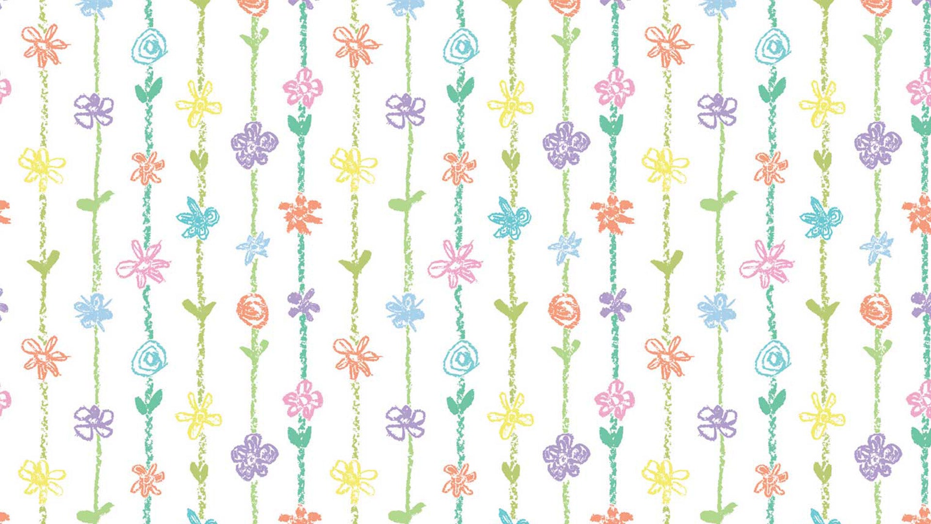 Colorful Floral Stripes Wallpaper