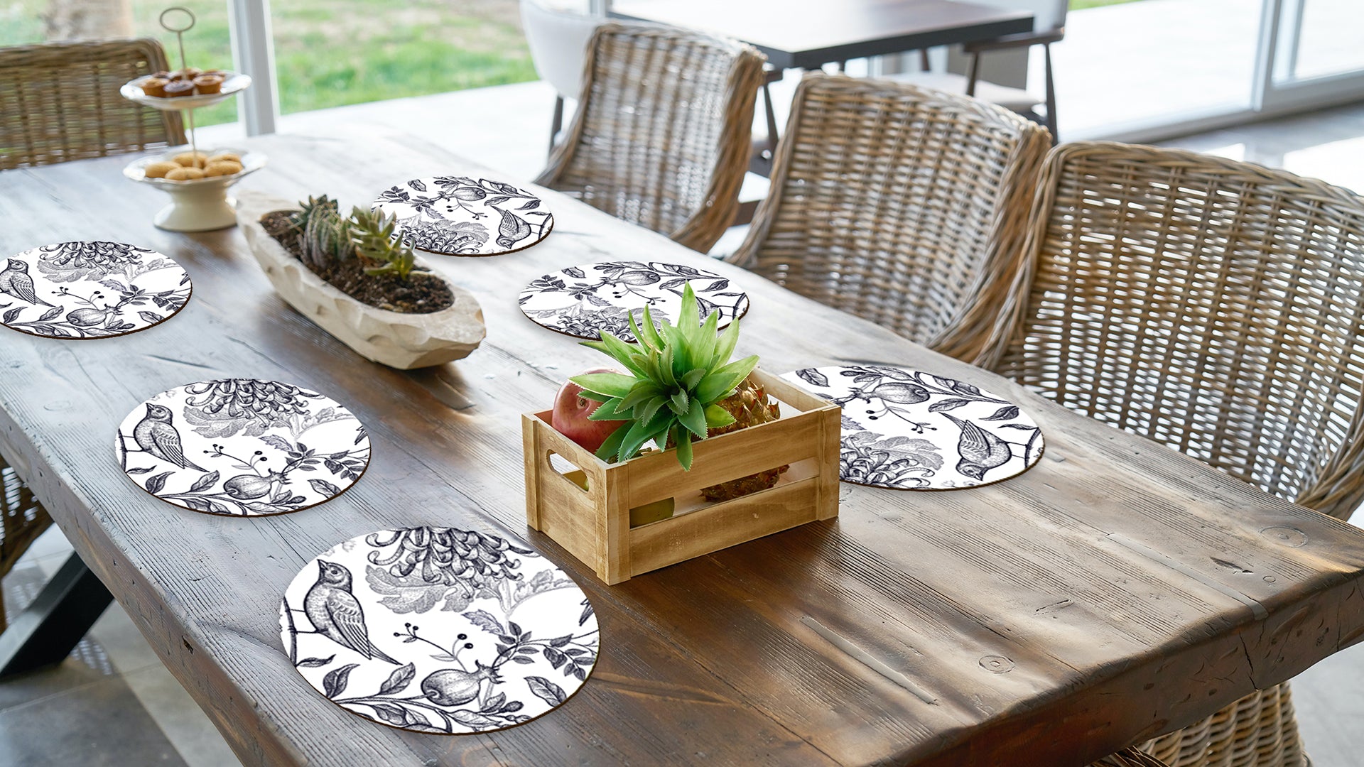 Vintage Chrysanthemum Premium Printed MDF Wooden Dining Table Mat