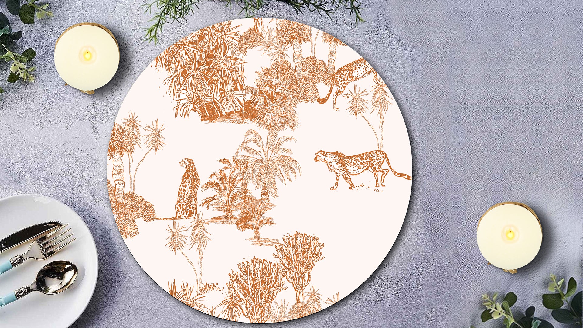 Safari Wildlife Premium Printed MDF Wooden Dining Table Mat