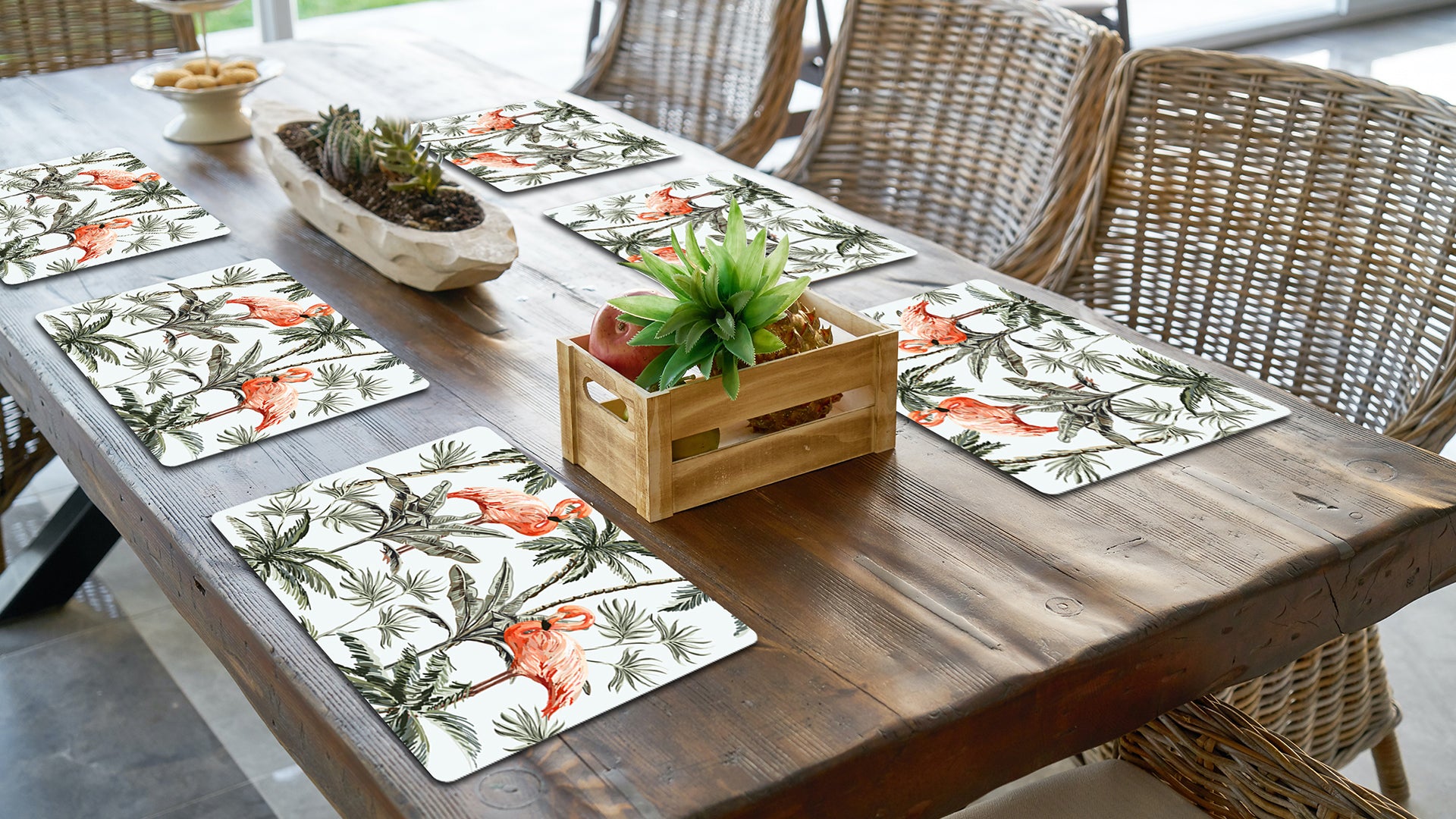 Brilliant Flamingos MDF Wooden Dining Table Mat