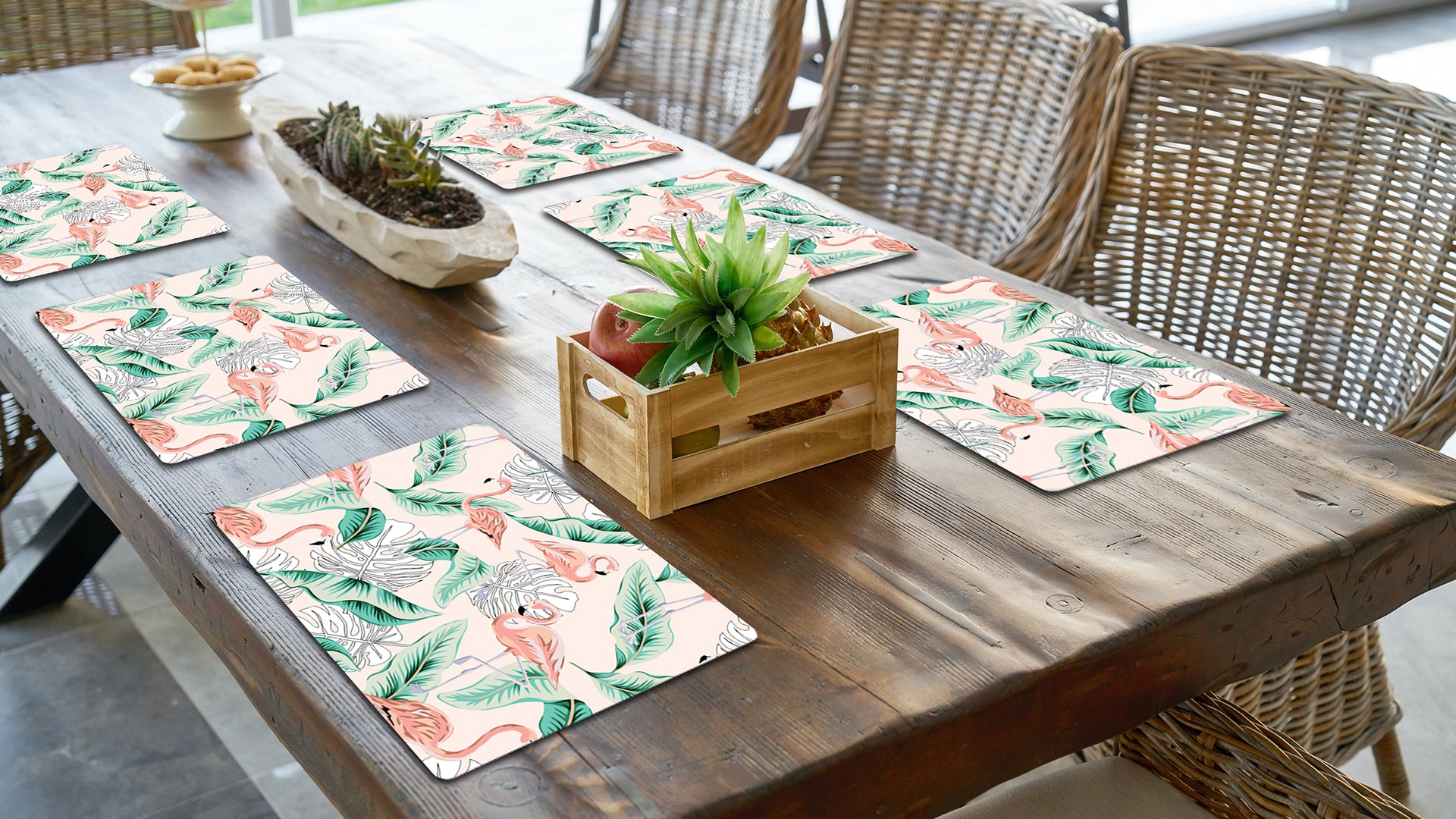 Banana Leaves MDF Wooden Dining Table Mat