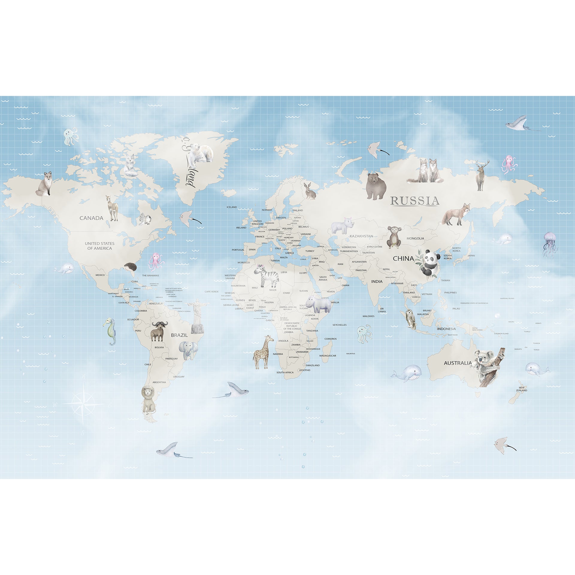 Winter World Map