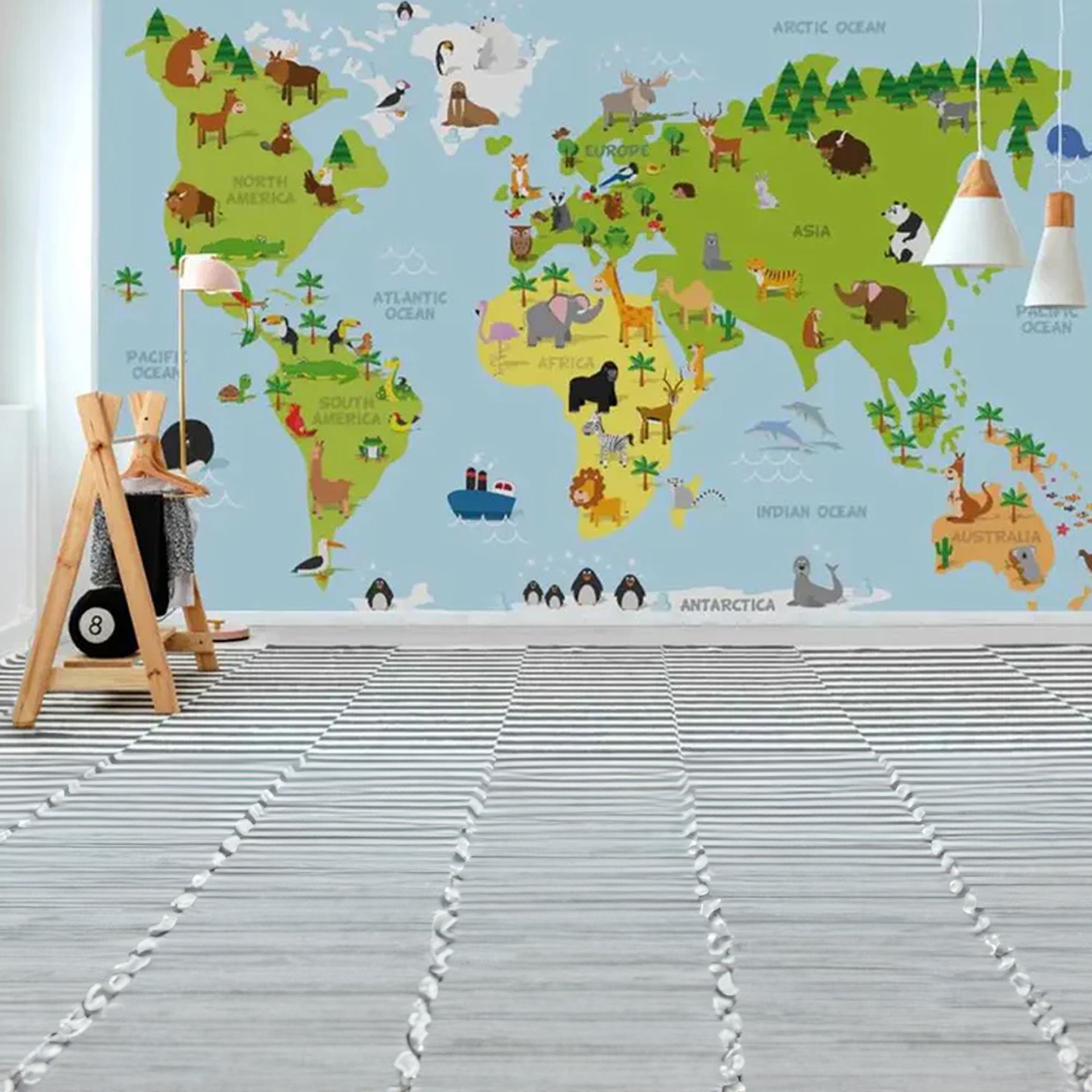 Funny cartoon world map