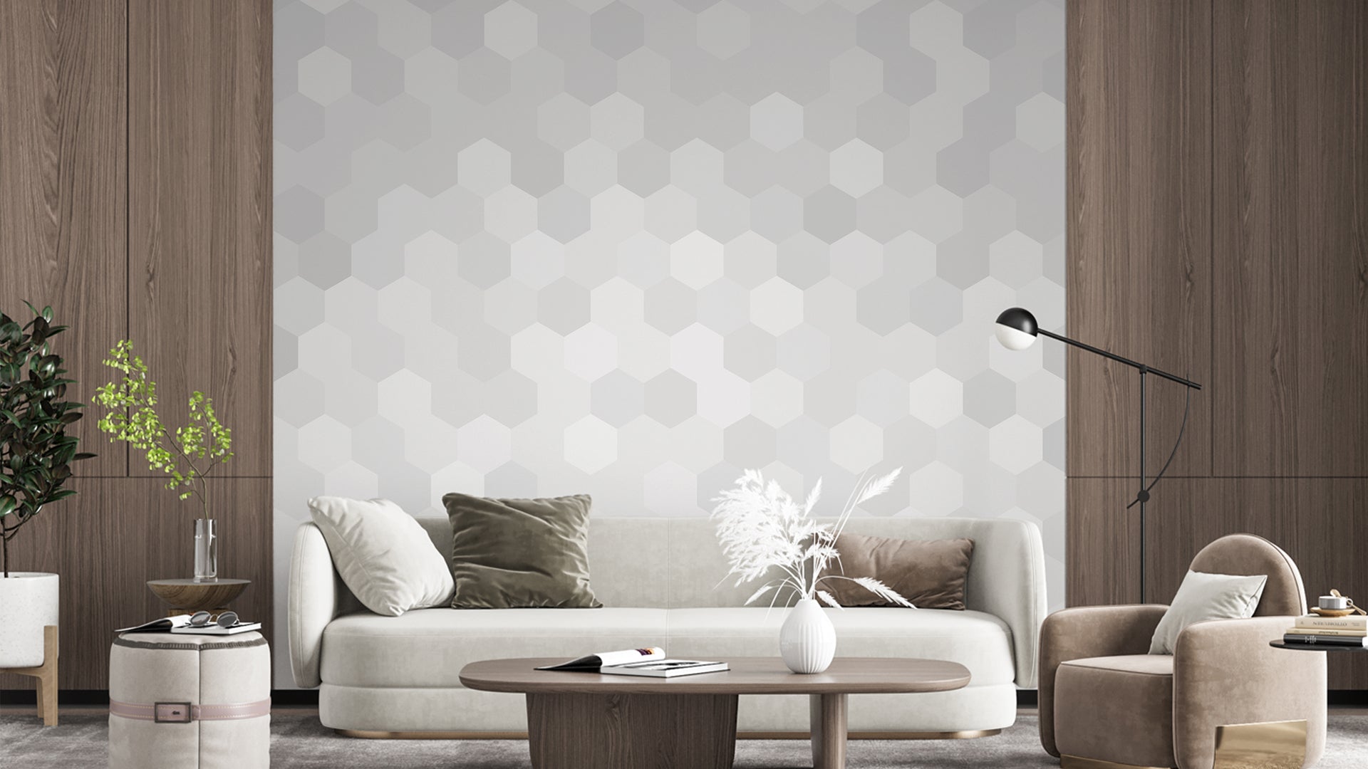 Abstract Grey Hexagon