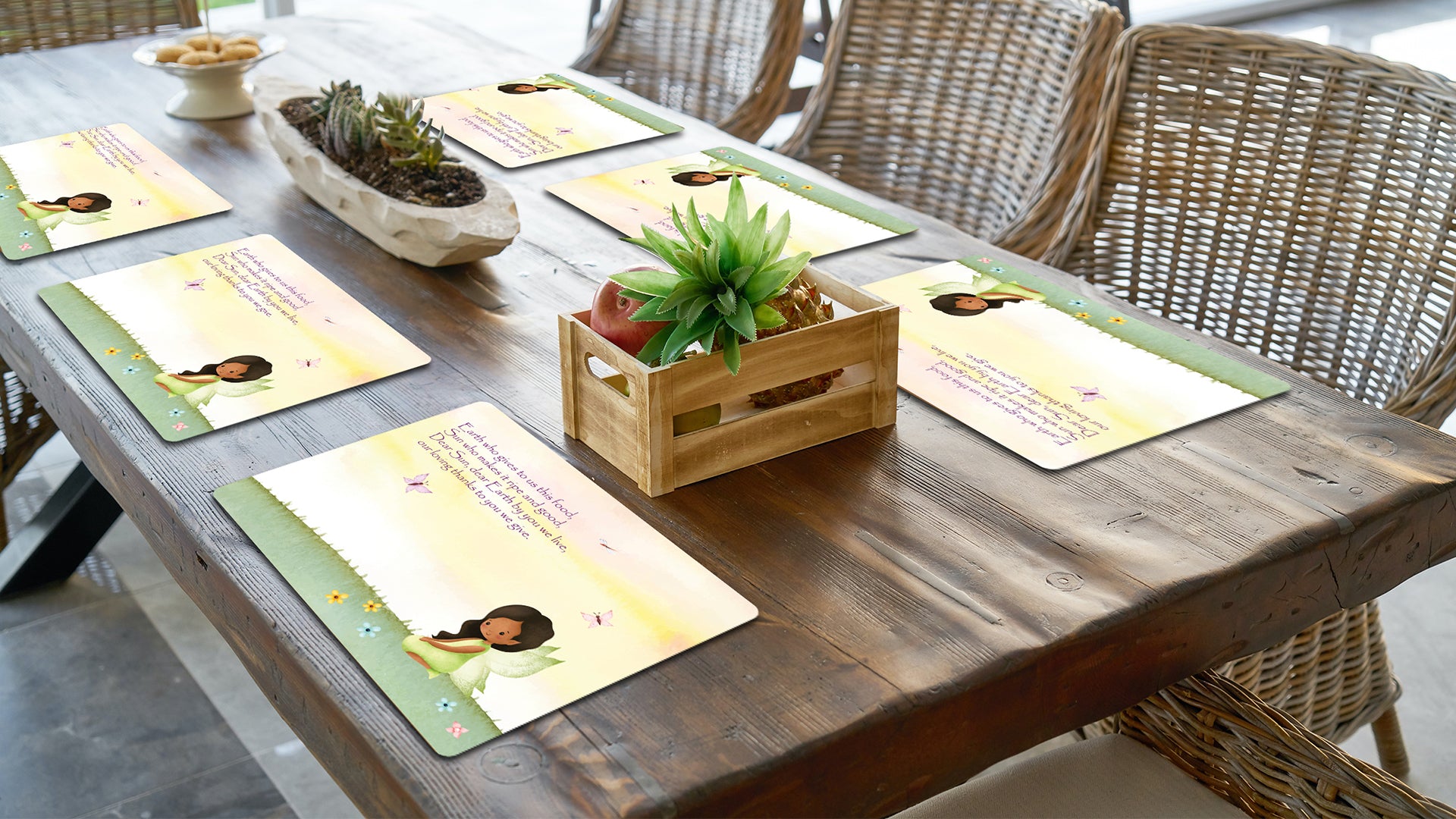 Praying Fairy Premium Printed MDF Wooden Dining Table Mat