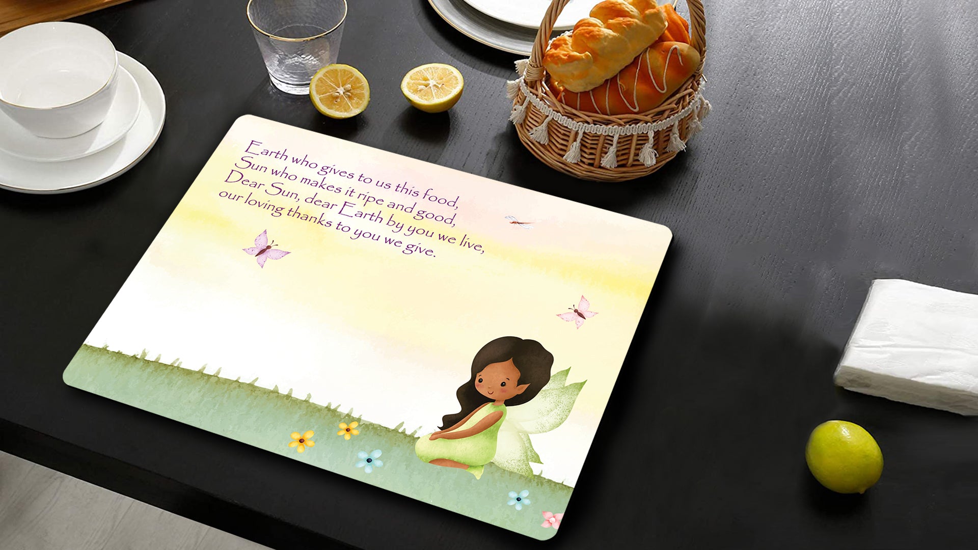 Praying Fairy Premium Printed MDF Wooden Dining Table Mat