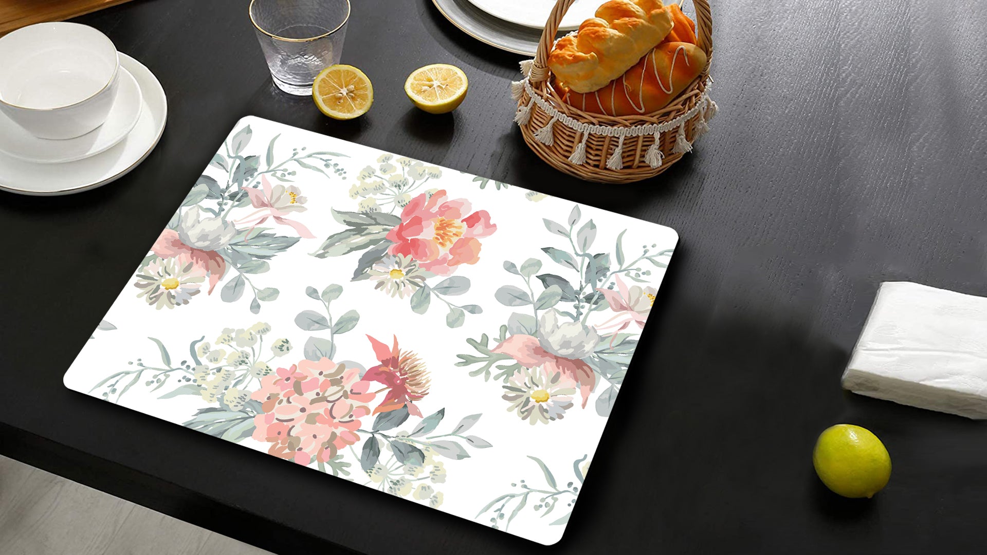 Vibrant Florals Premium Printed MDF Wooden Dining Table Mat