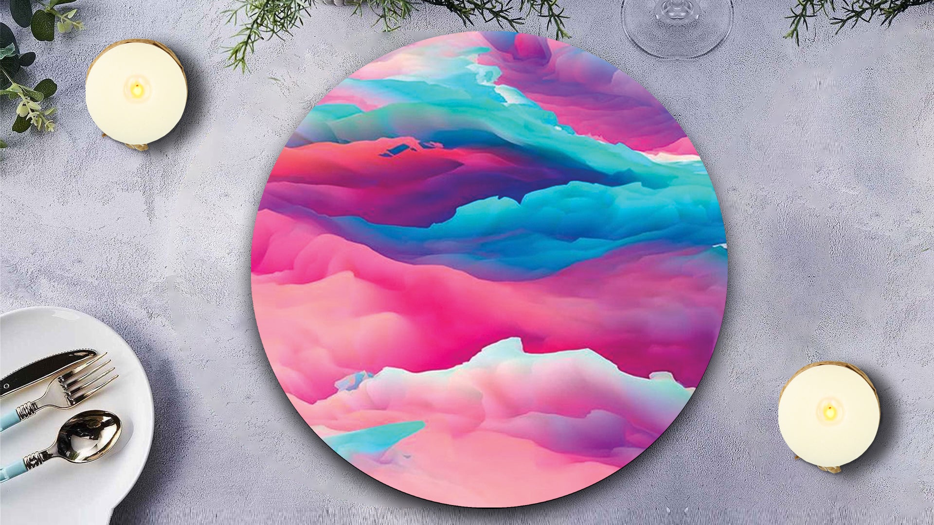 Magical Clouds Premium Printed MDF Wooden Dining Table Mat