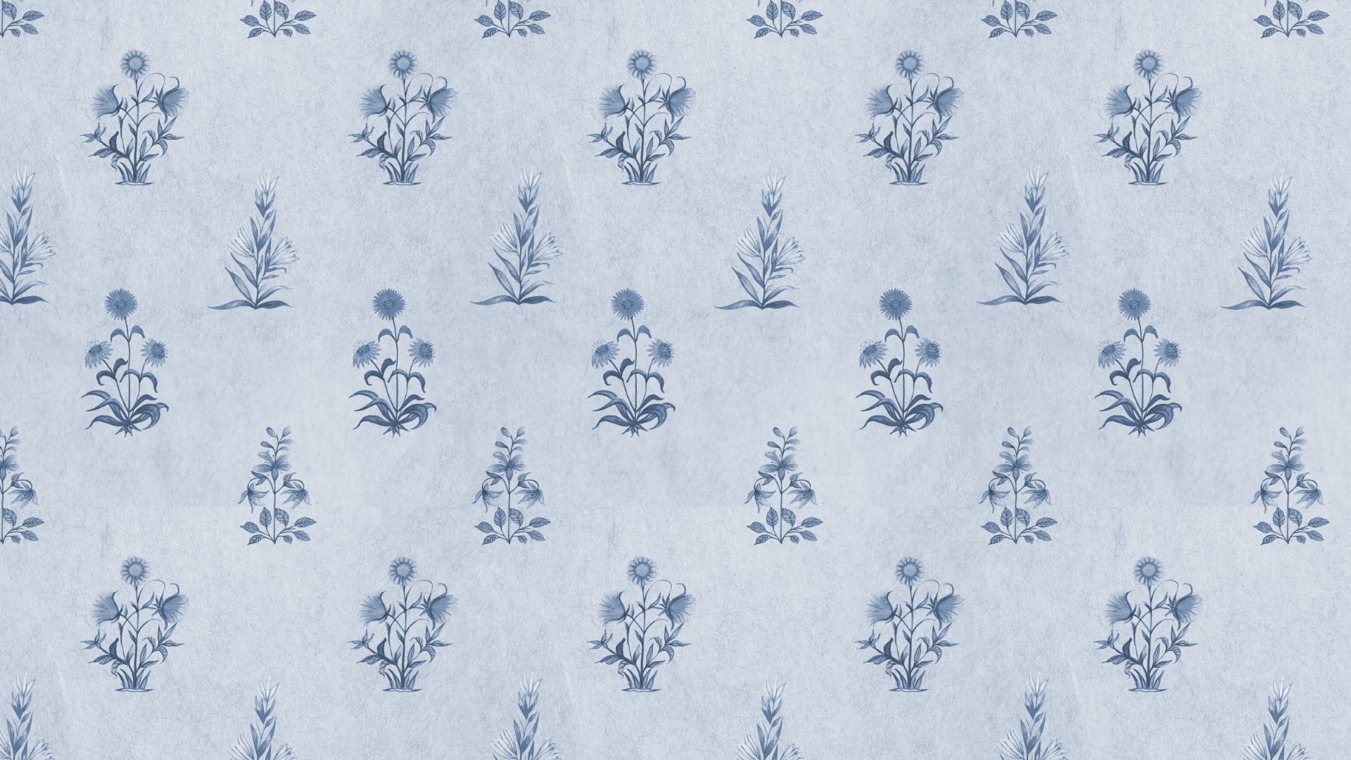 Azure Florals: Botanical Design Blue Floral Pattern Wallpaper