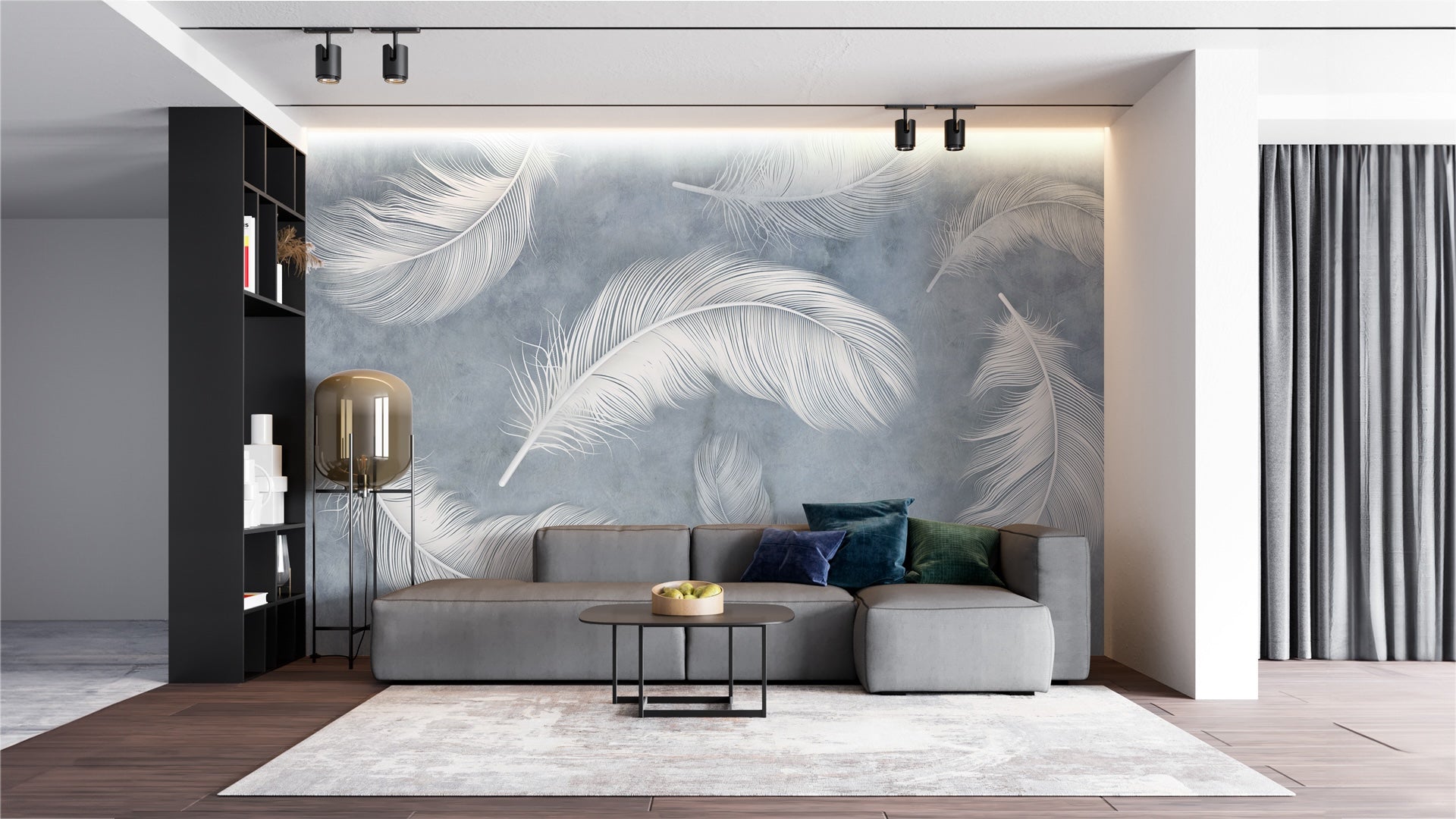 White Feather Wallpaper design for walls