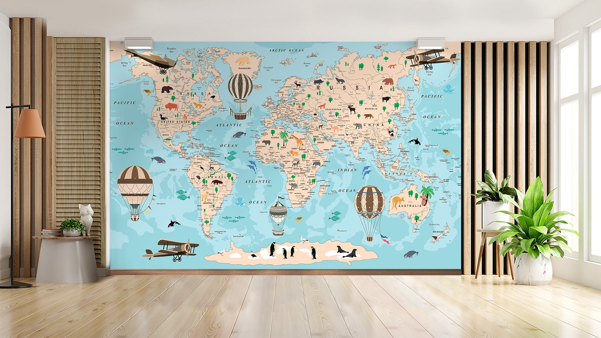 Vintage World Map for Kids