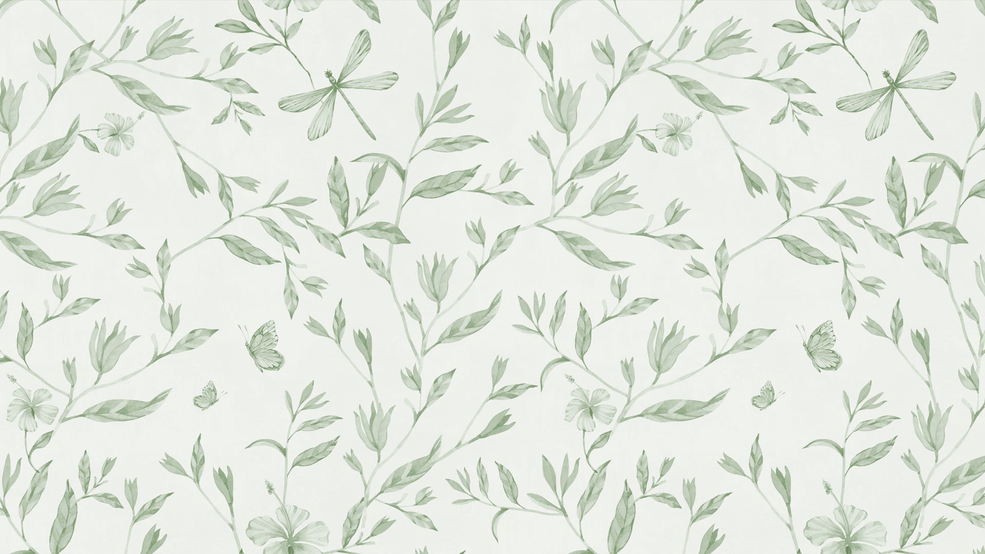 Tropical small leaves wallpaper design for room