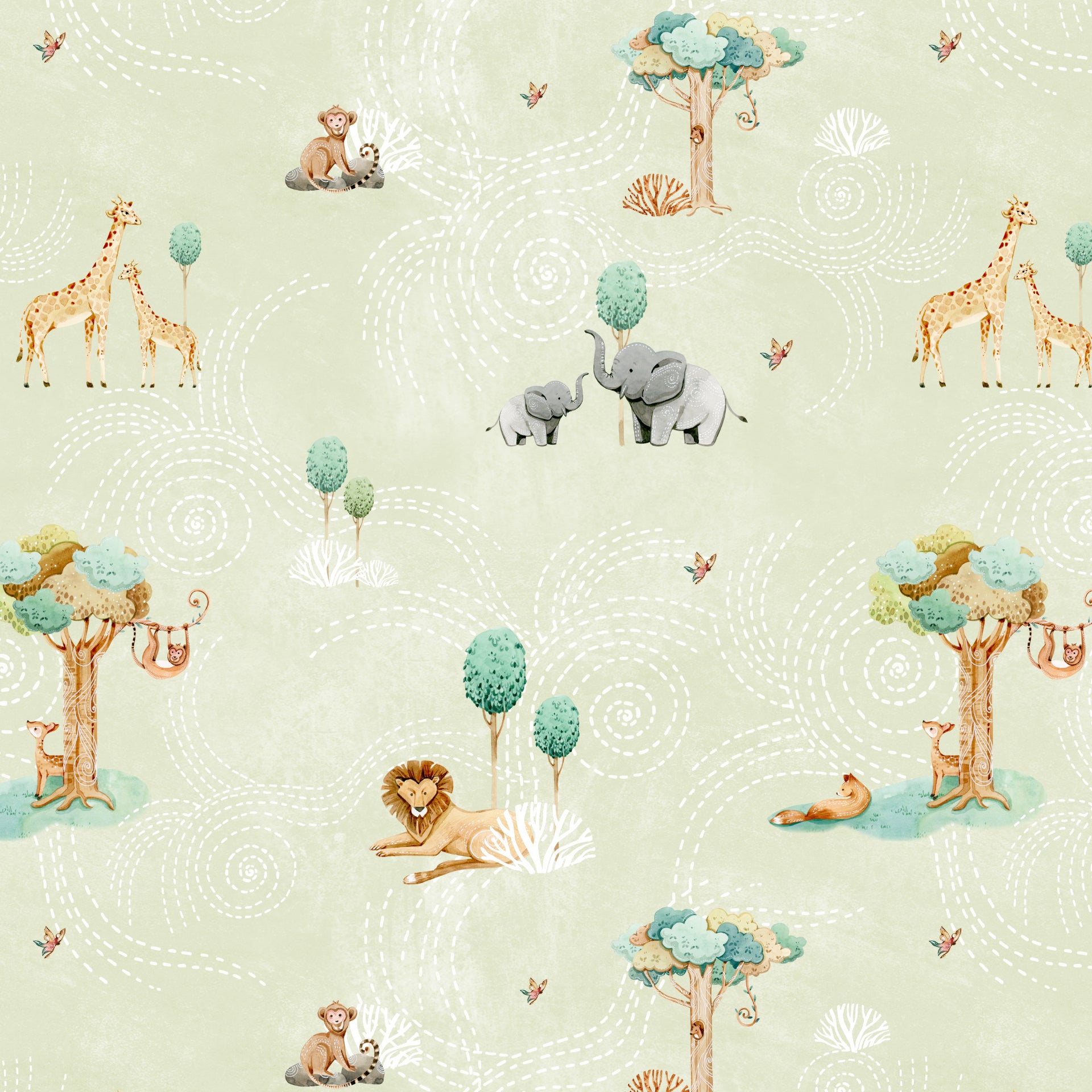 Whimsicalcal Animal Safari Adventure Wallpaper
