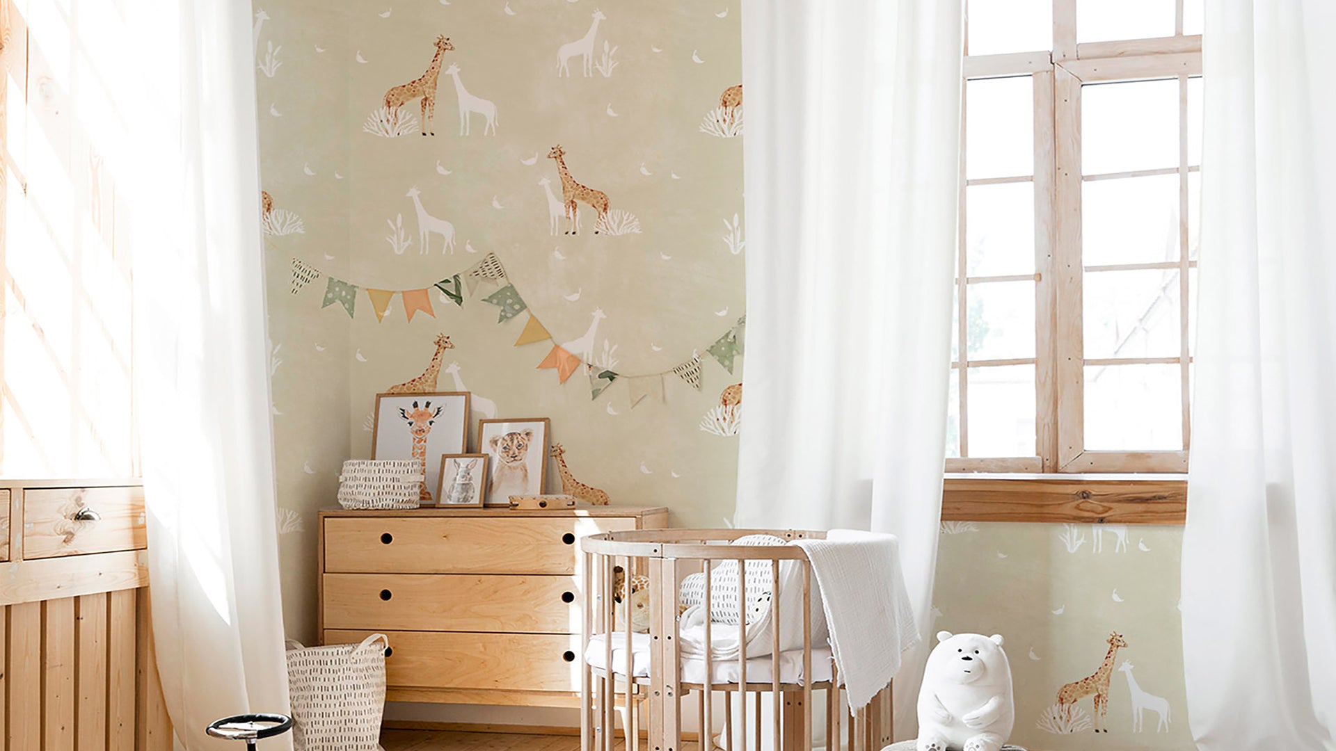 Serene Giraffe Galore wallpaper for Kids Room