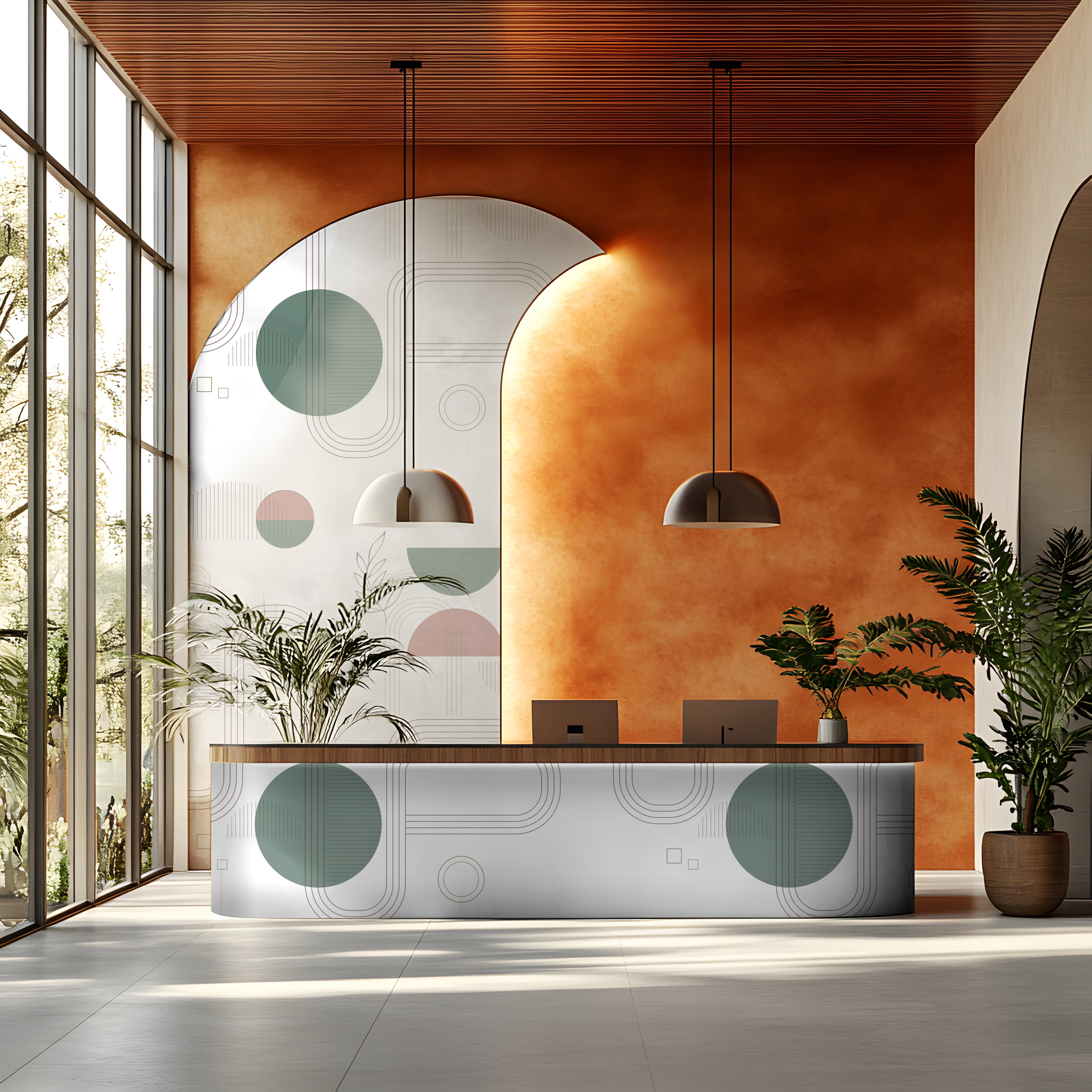 Geometric Pattern Wallpaper, perfect for commercial spaces