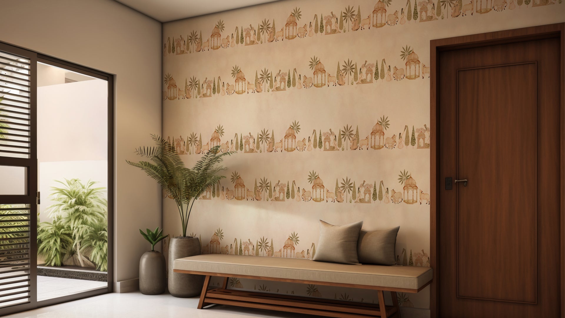 Indian Vrindavan dome Pichwai Wallcoverings