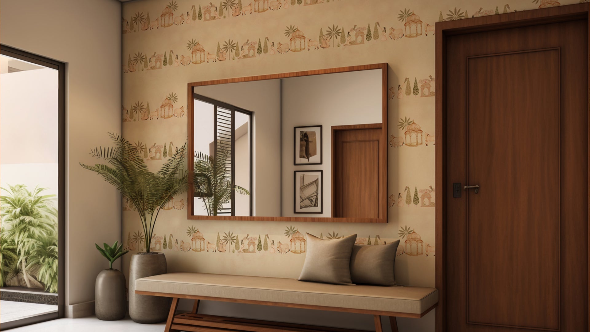 Indian Vrindavan dome Pichwai Wallcoverings