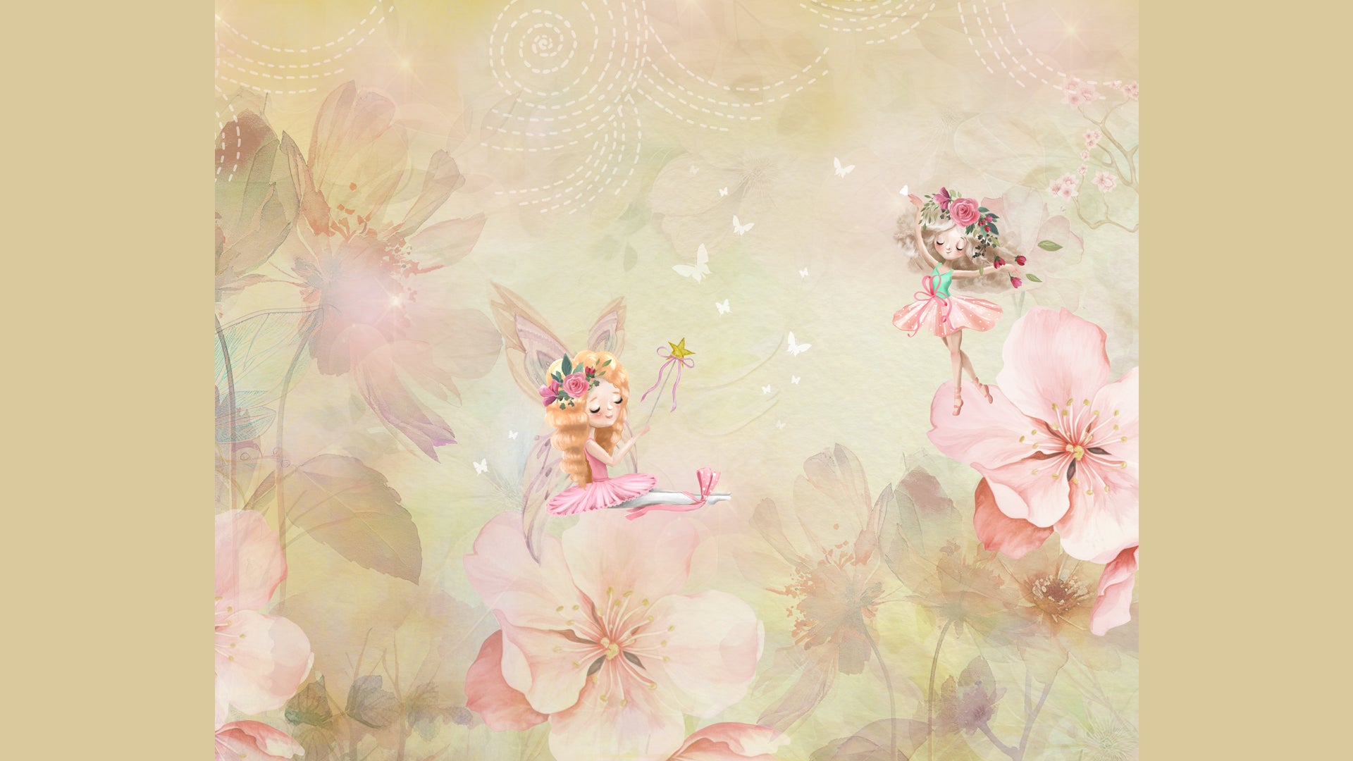 Cute Flower Fairies Wallpaper For Girls Bedroom