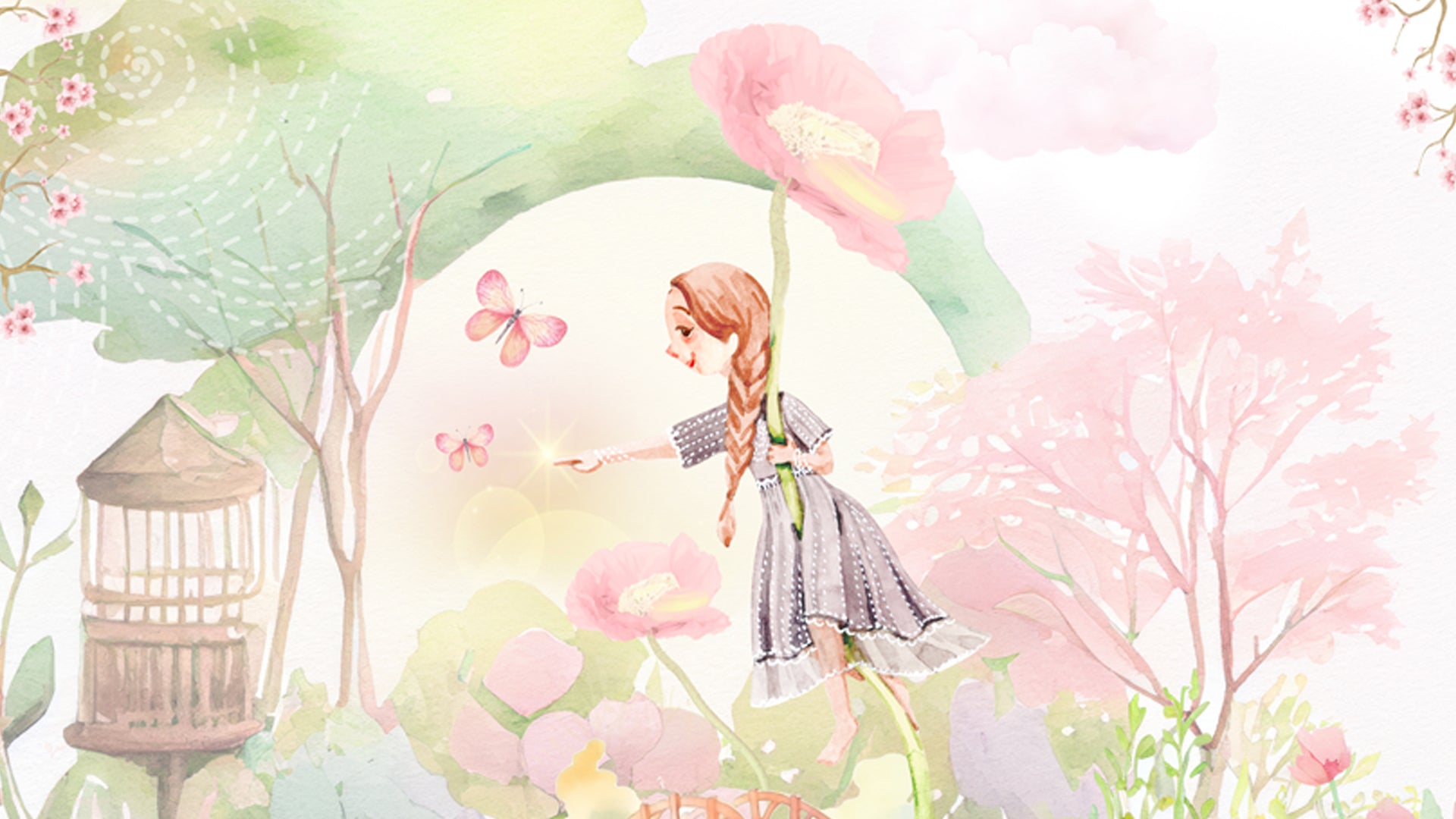 Fairy in the Woods Girls Wallpaper for room