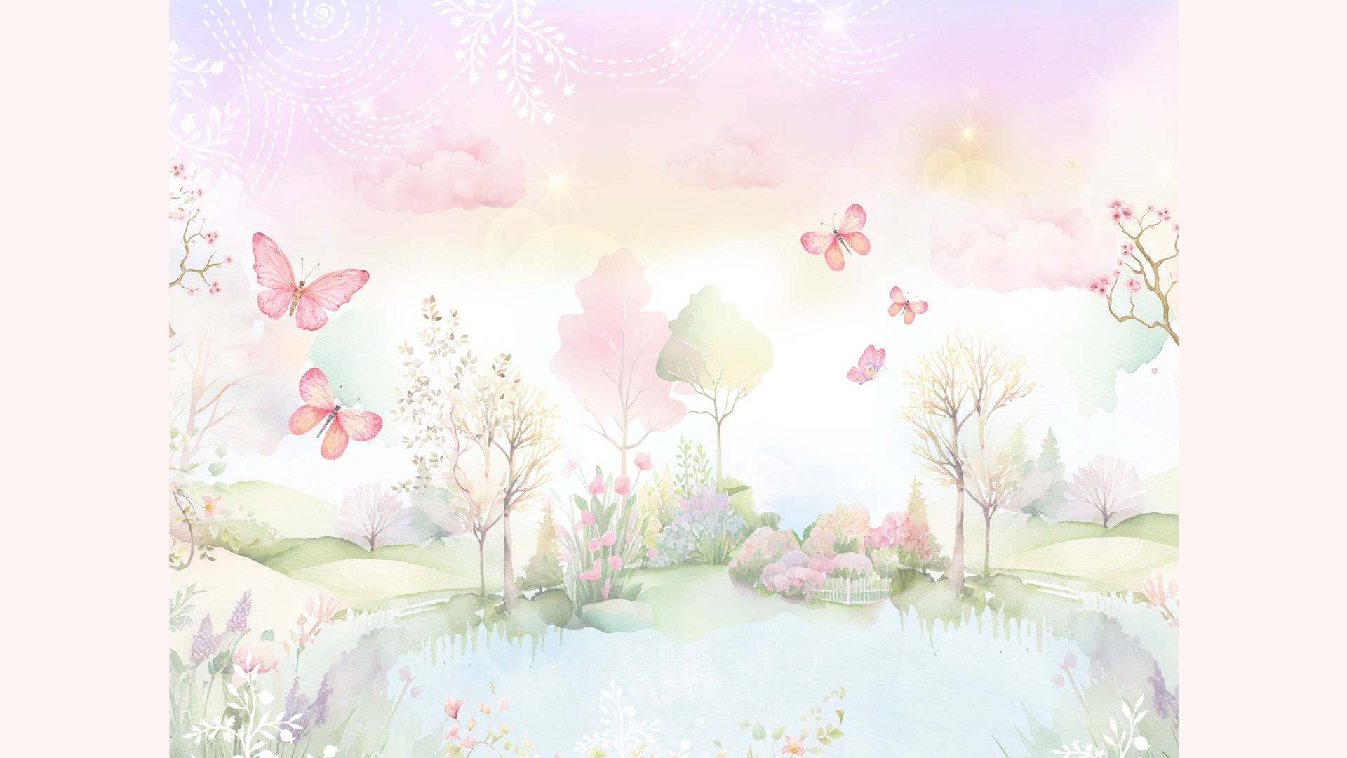 3D butterfly wallpaper for girls room