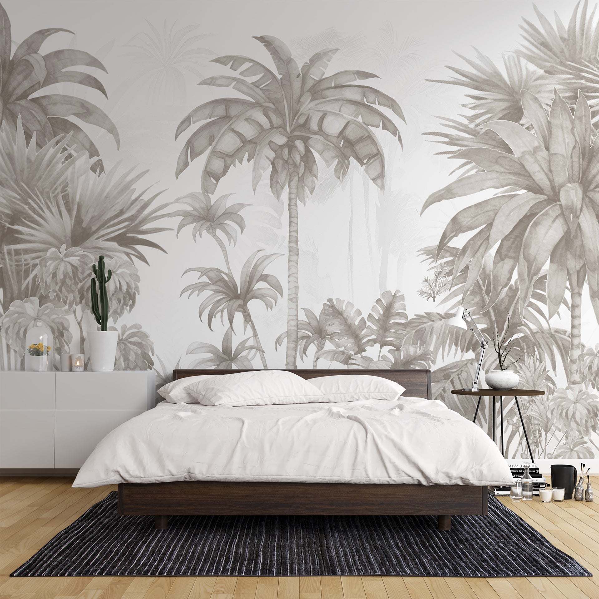 Monochrome tropical wallpaper-sample