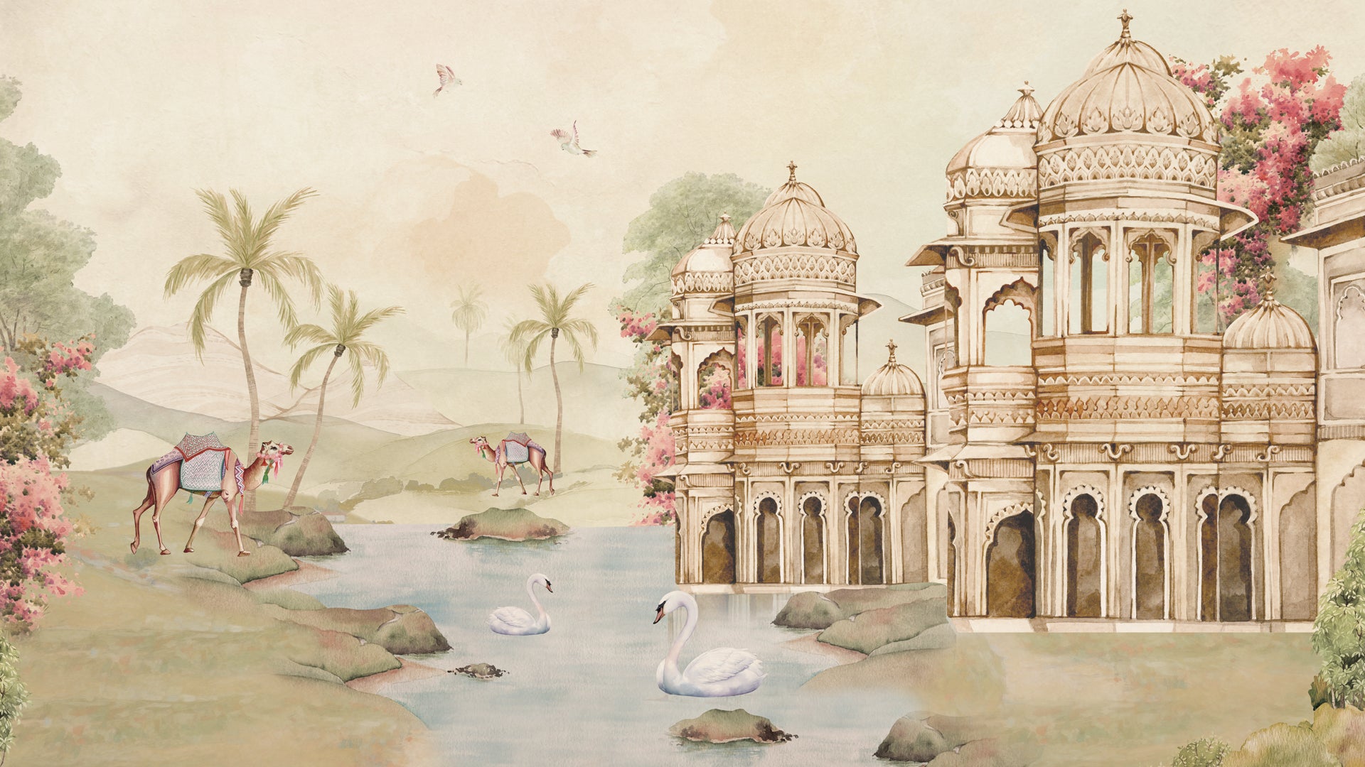 Diwan-E-Khaas: Indian Mahal Mural Wallpaper