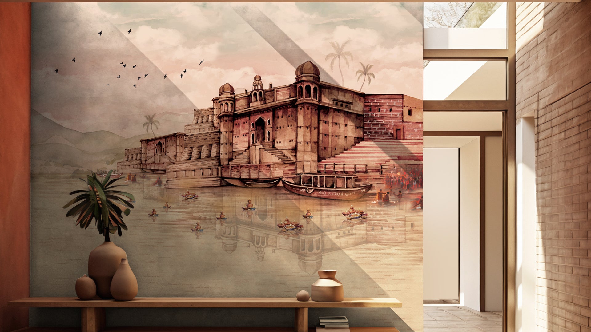 Banaras Ghat Heritage Wallpaper