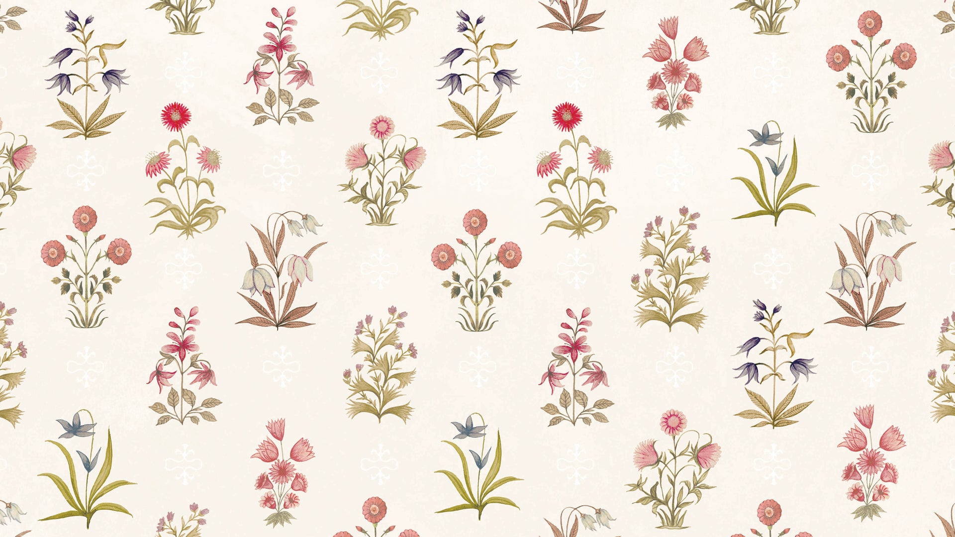 Floral Esplanade Wallapper: Indian Phulwari Wallpaper Design