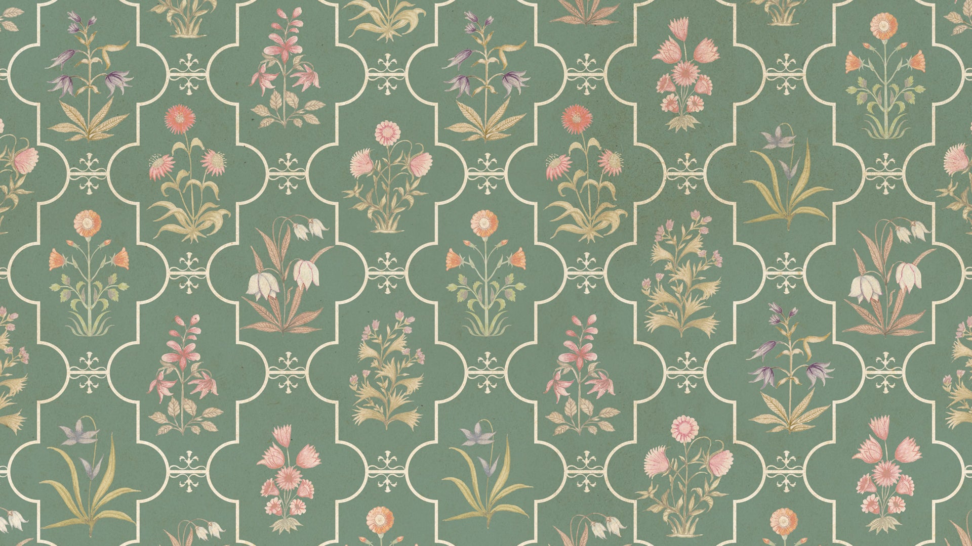 Floral Affair Wallpaper: Indian Mugal Flower wallpaper