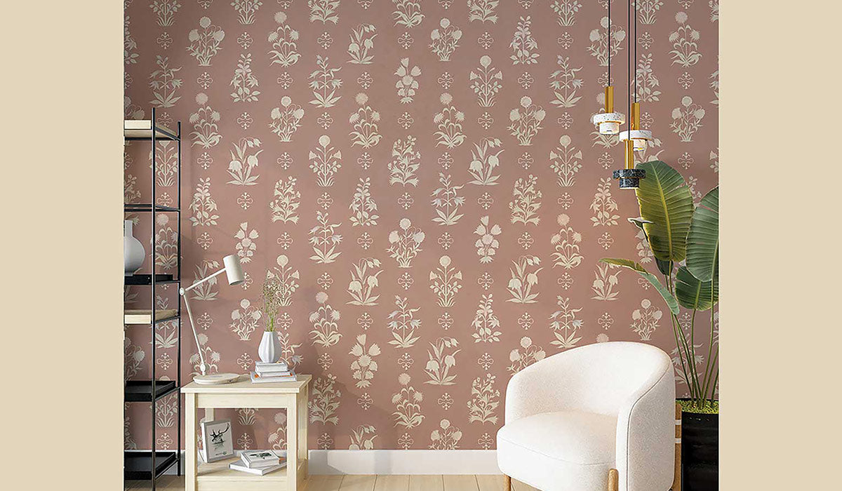 Pink Vintage Garden Wallcovering