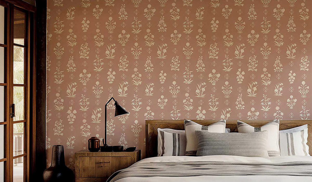 Pink Vintage Garden Wallcovering