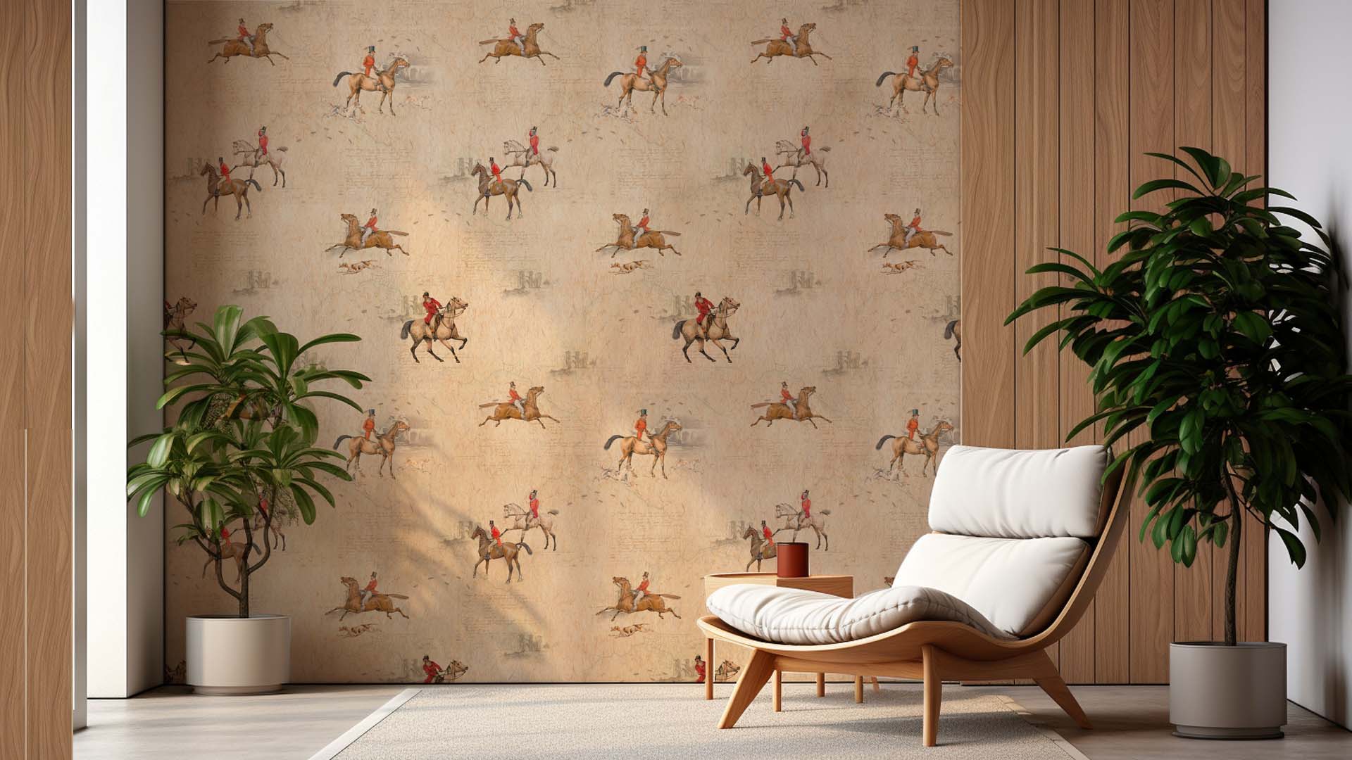 THE KING'S RIDERS: Exquisite Horse Pattern Wallpaper With Riders