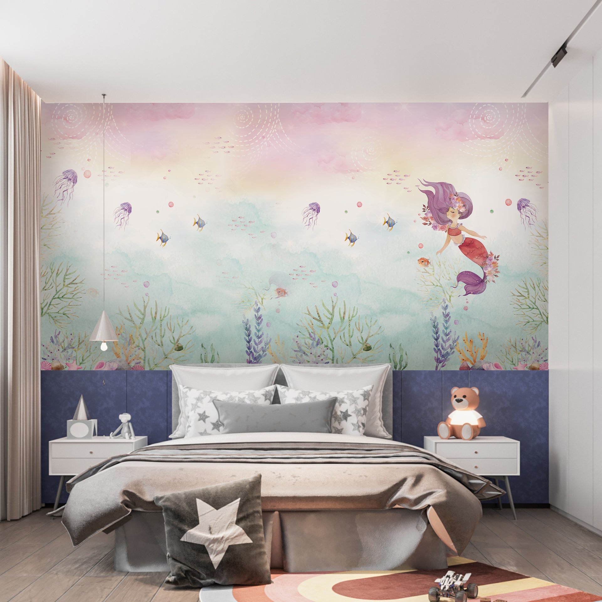 Mermaids: Underwater Wallpaper With Jelly Fish And Coral Reefs