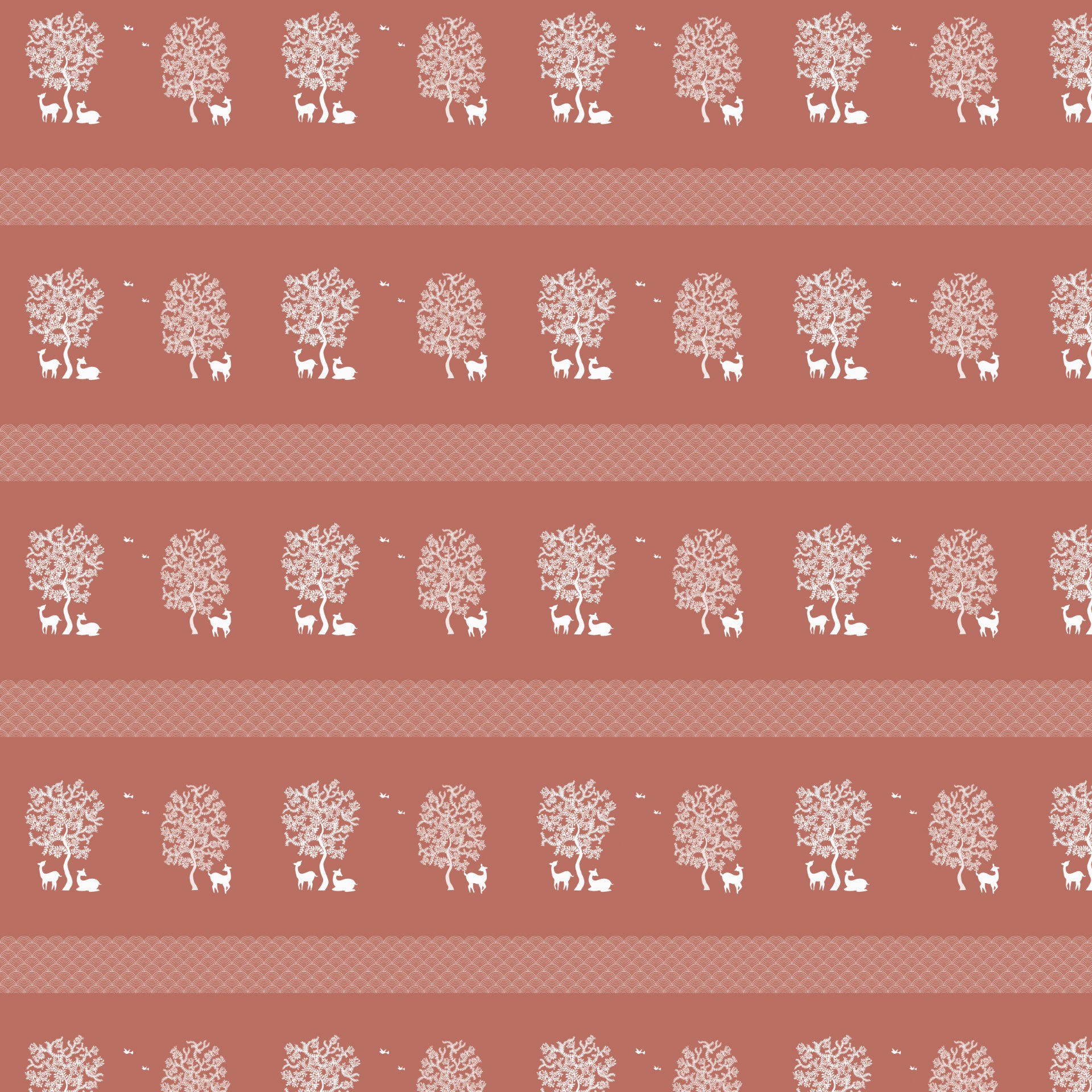Deer couple gond art wallpaper