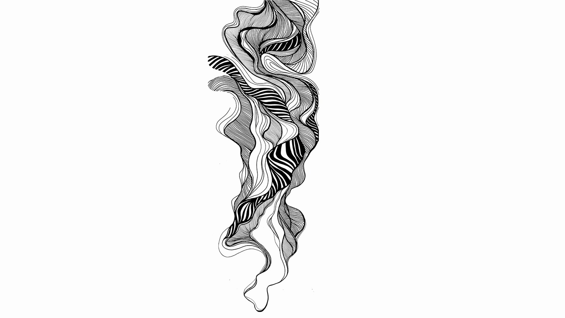 3d abstract wavy Line Art Wallpaper