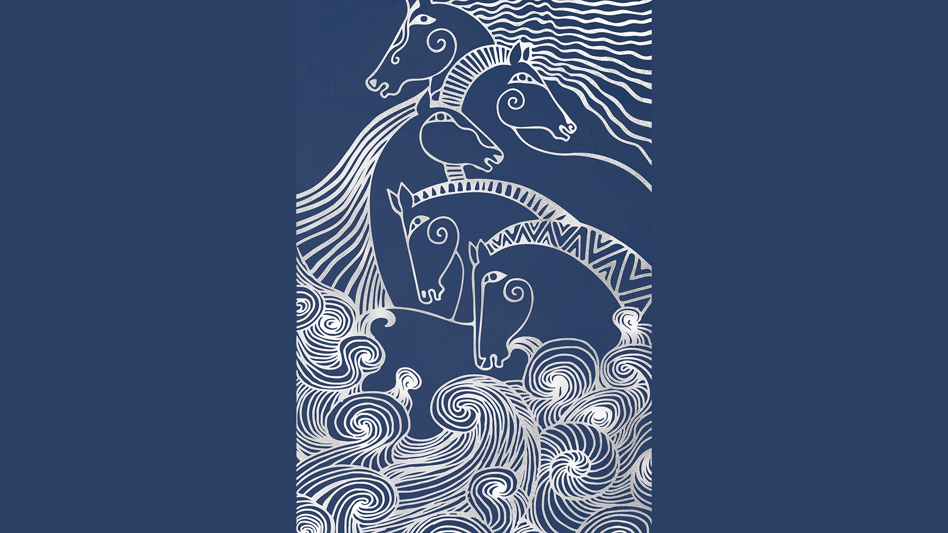 Horse Line Art Modern Abstract Wallpaper