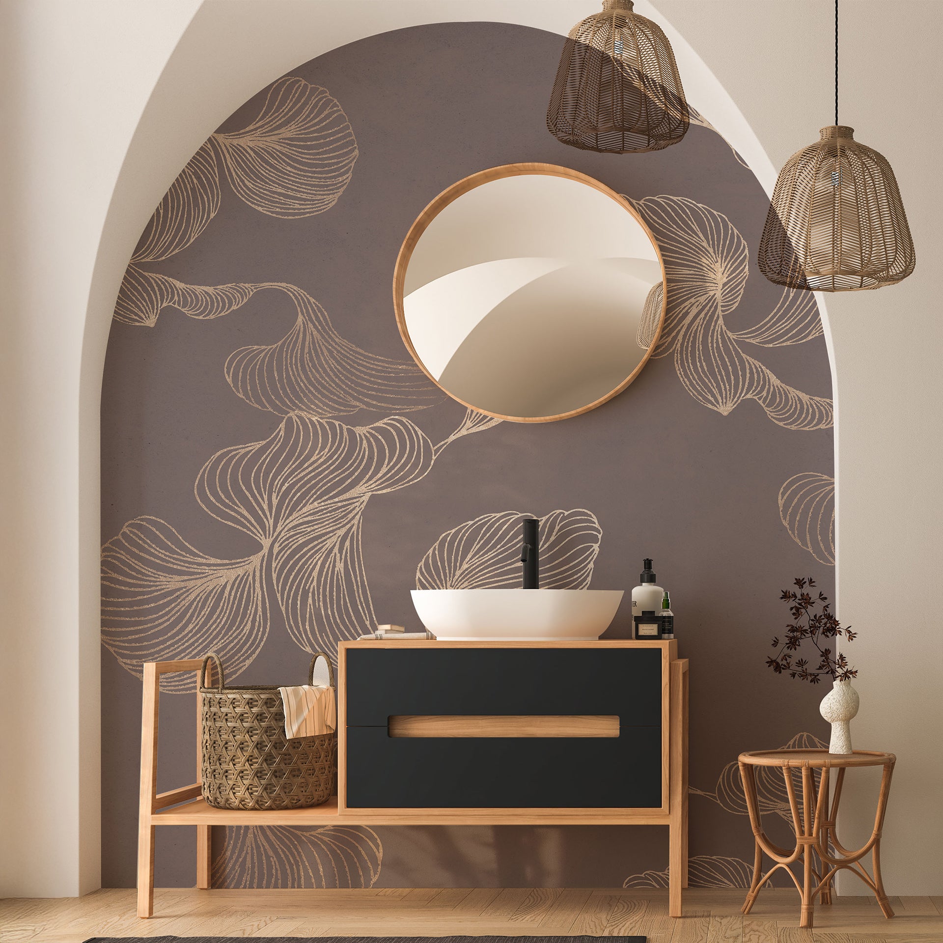 Flowing Leaf: 3D Abstract  Wallpaper Design