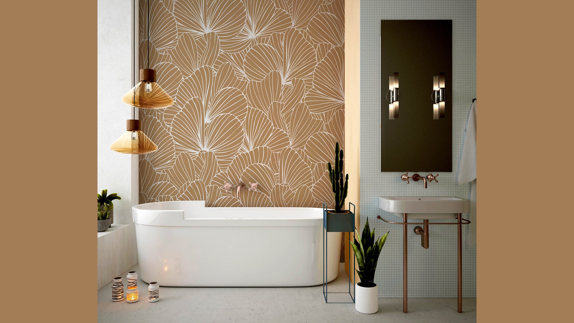 Modern Botanical Wallpaper with Chic Leaf Pattern