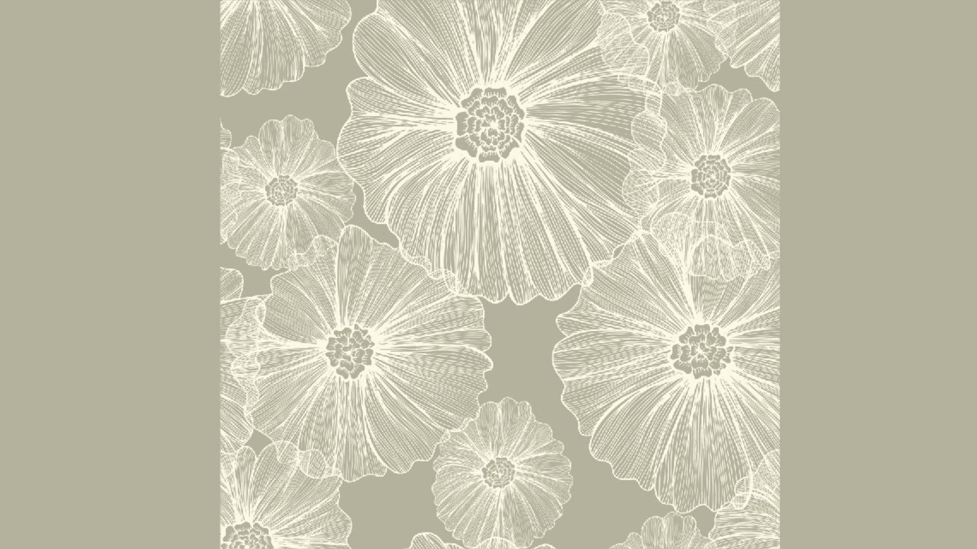 White Line Abstract floral wallpaper