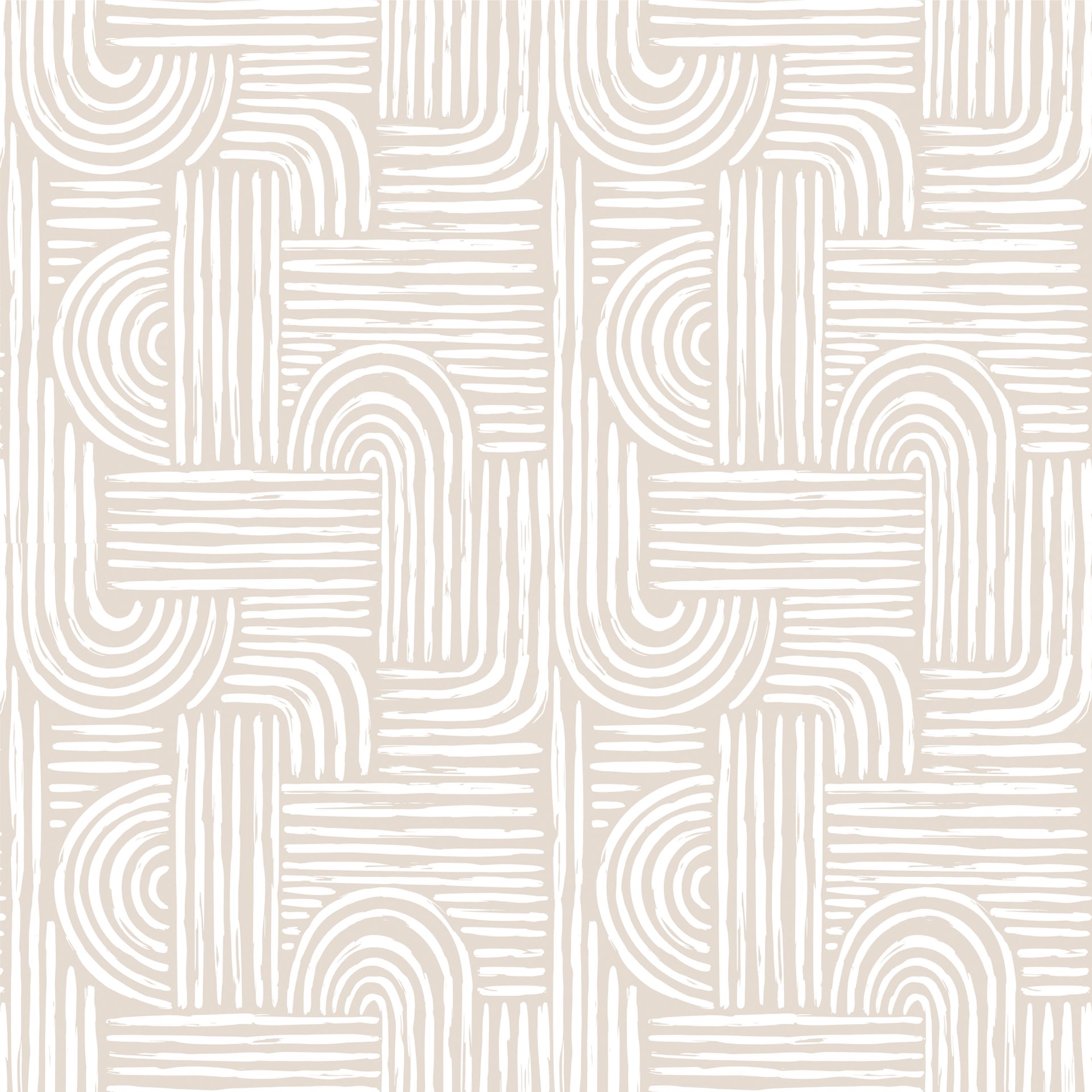 Bohemia: Minimalist Geometric Pattern In Neutral Tones, Featuring Hand-Drawn Arches And Linear Elements
